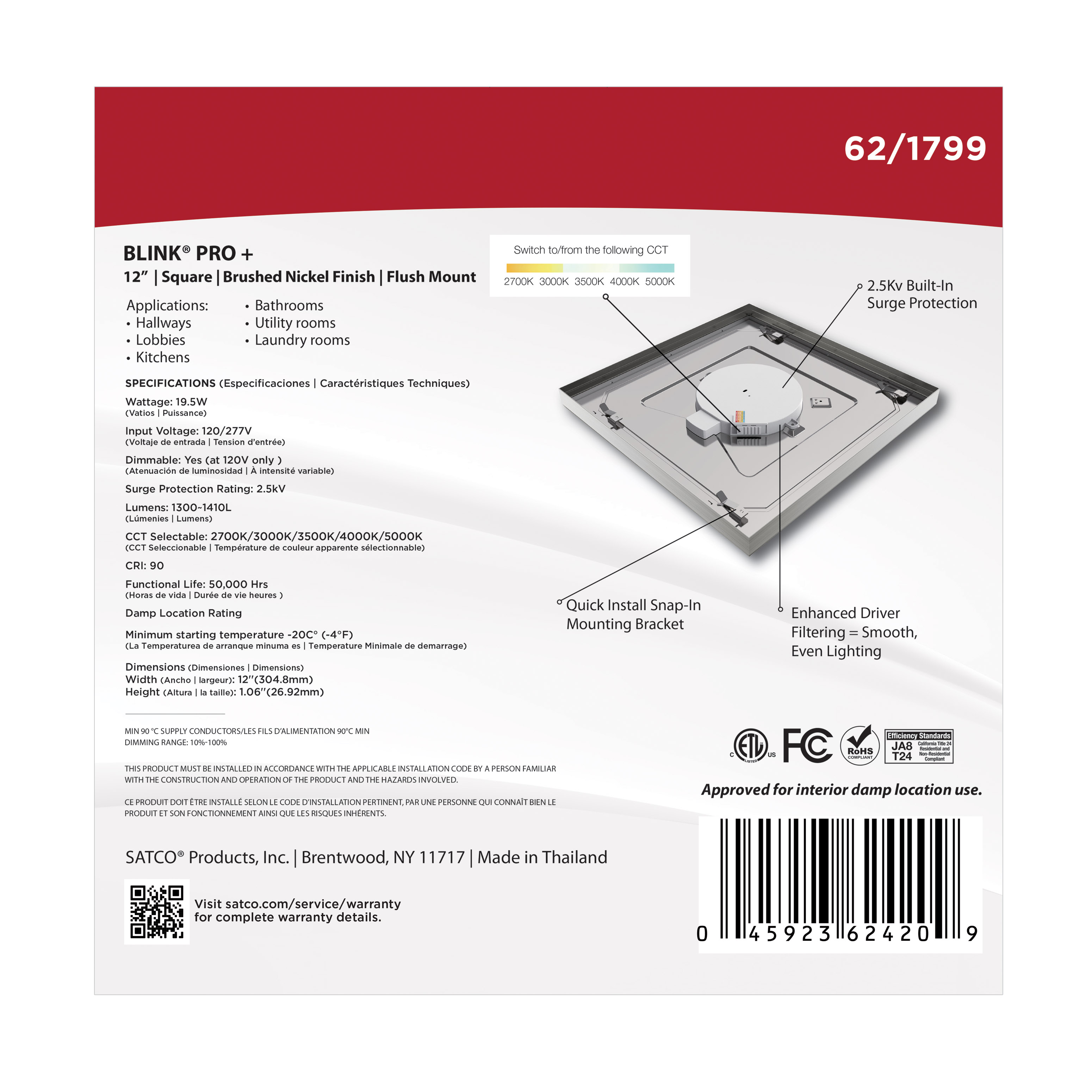 BLINK PRO PLUS 19.5W 12 SQUARE - 62-1799