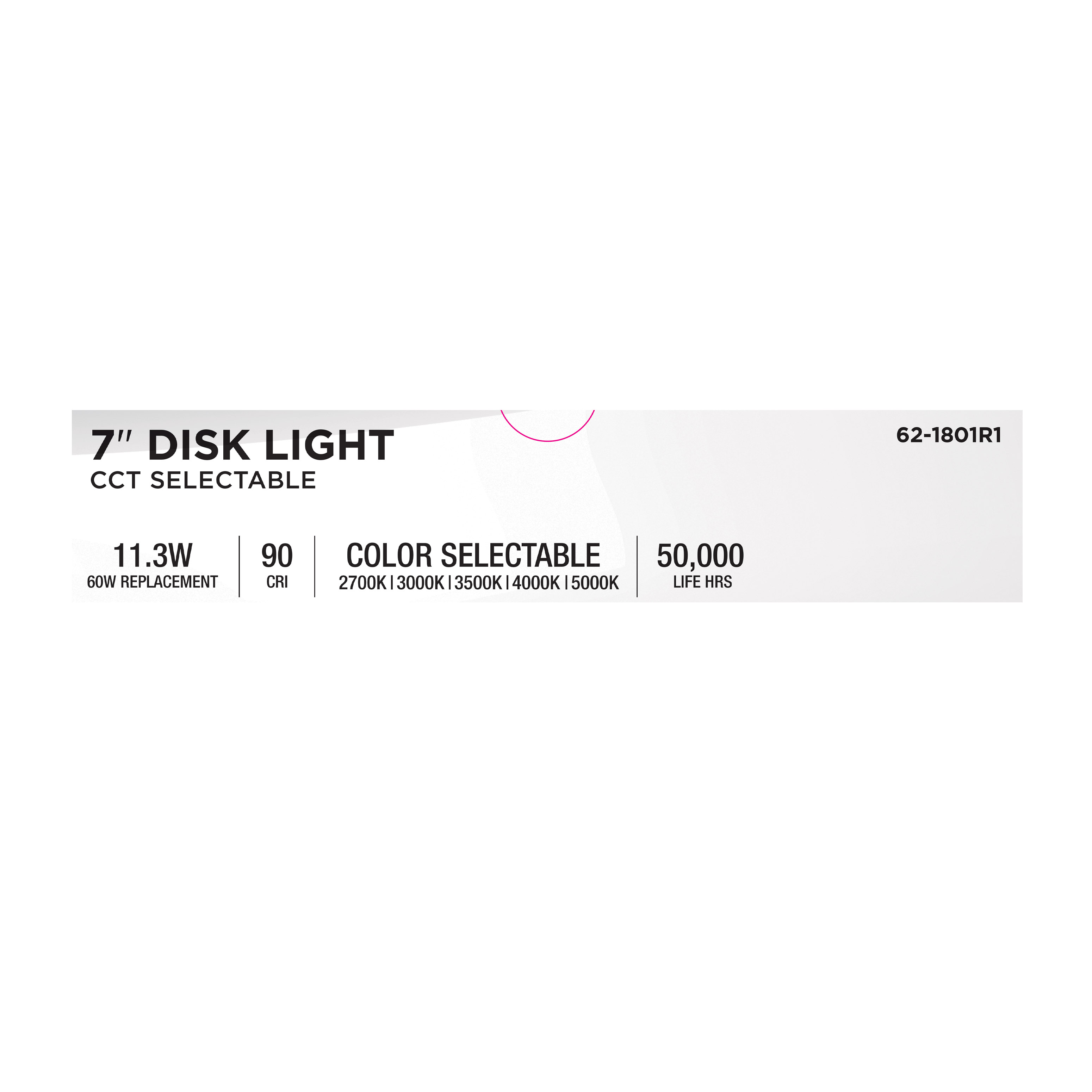 7" LED DISK LIGHT WHITE FINISH - 62-1801R1