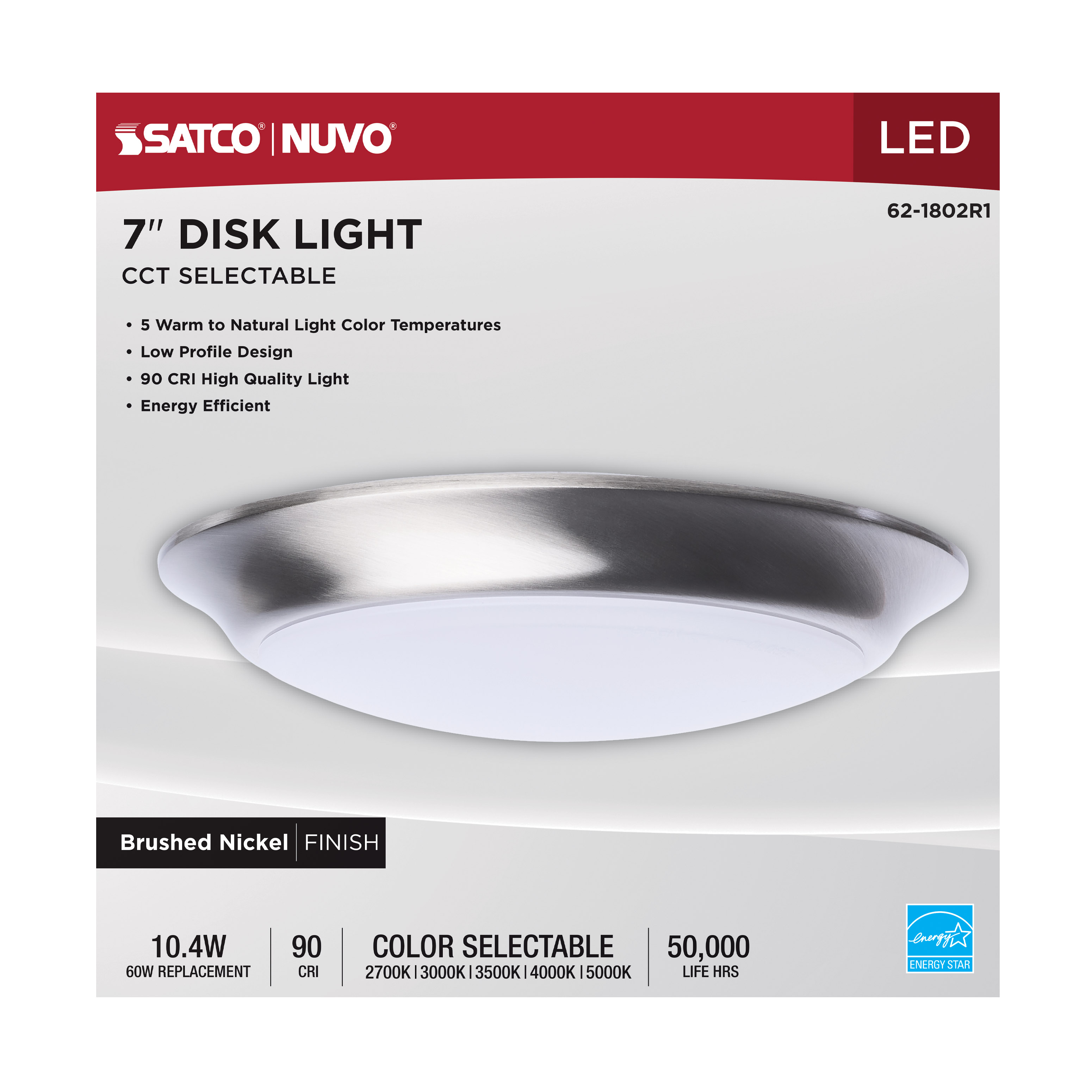 7" LED DISK LIGHT BN FINISH - 62-1802R1