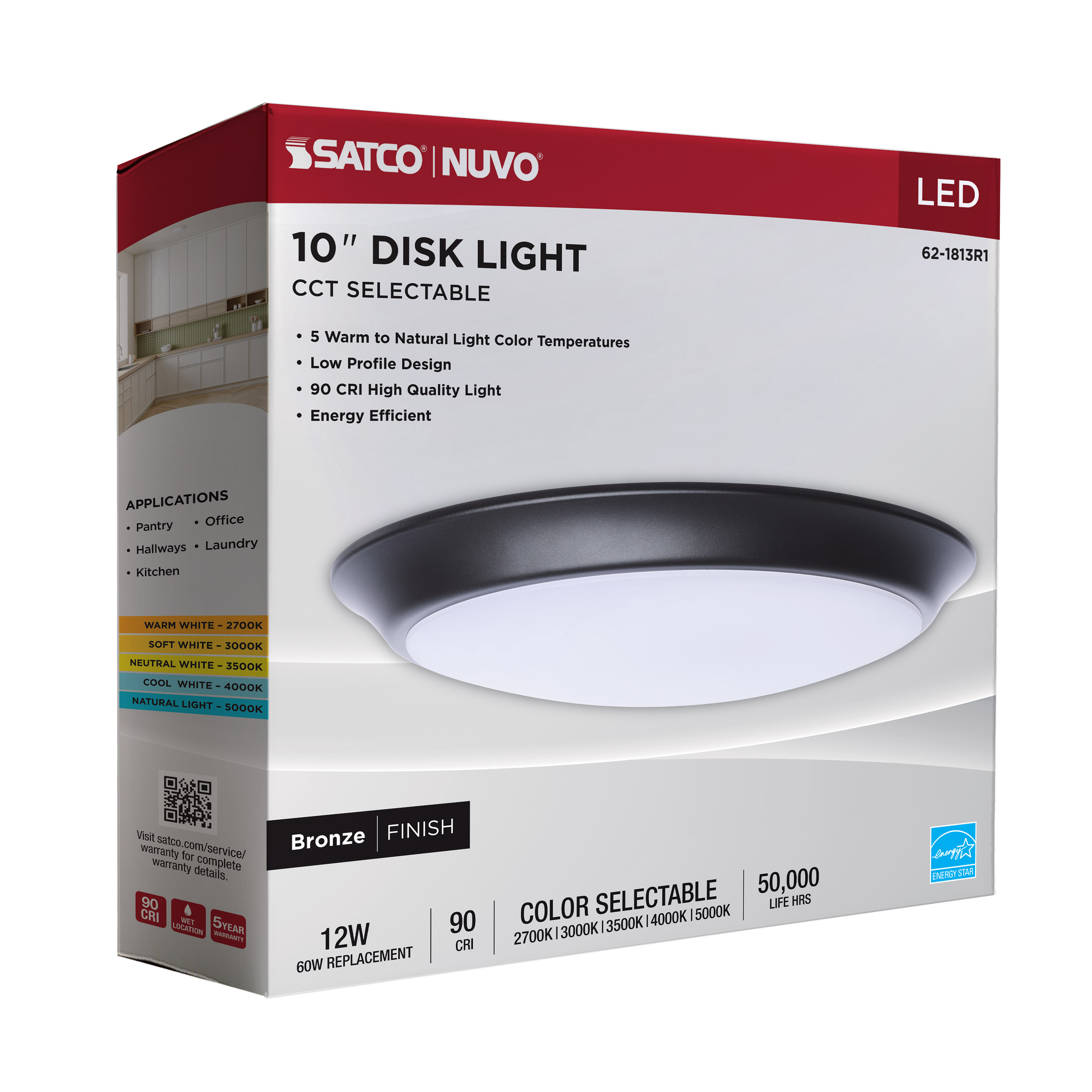 10" LED DISK LIGHT BRONZE FIN - 62-1813R1