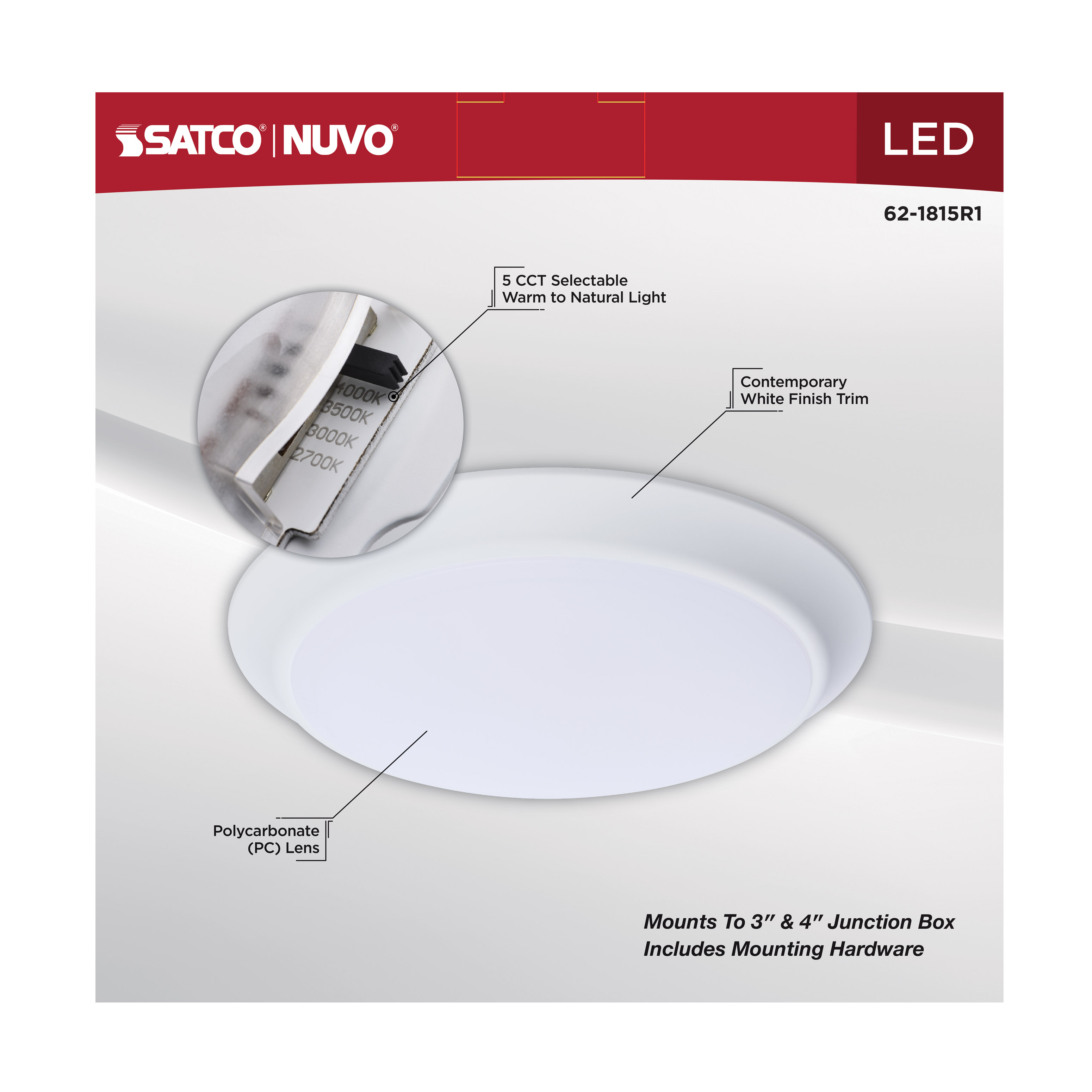 10" LED 9.8W DISK LIGHT WHITE - 62-1815R1