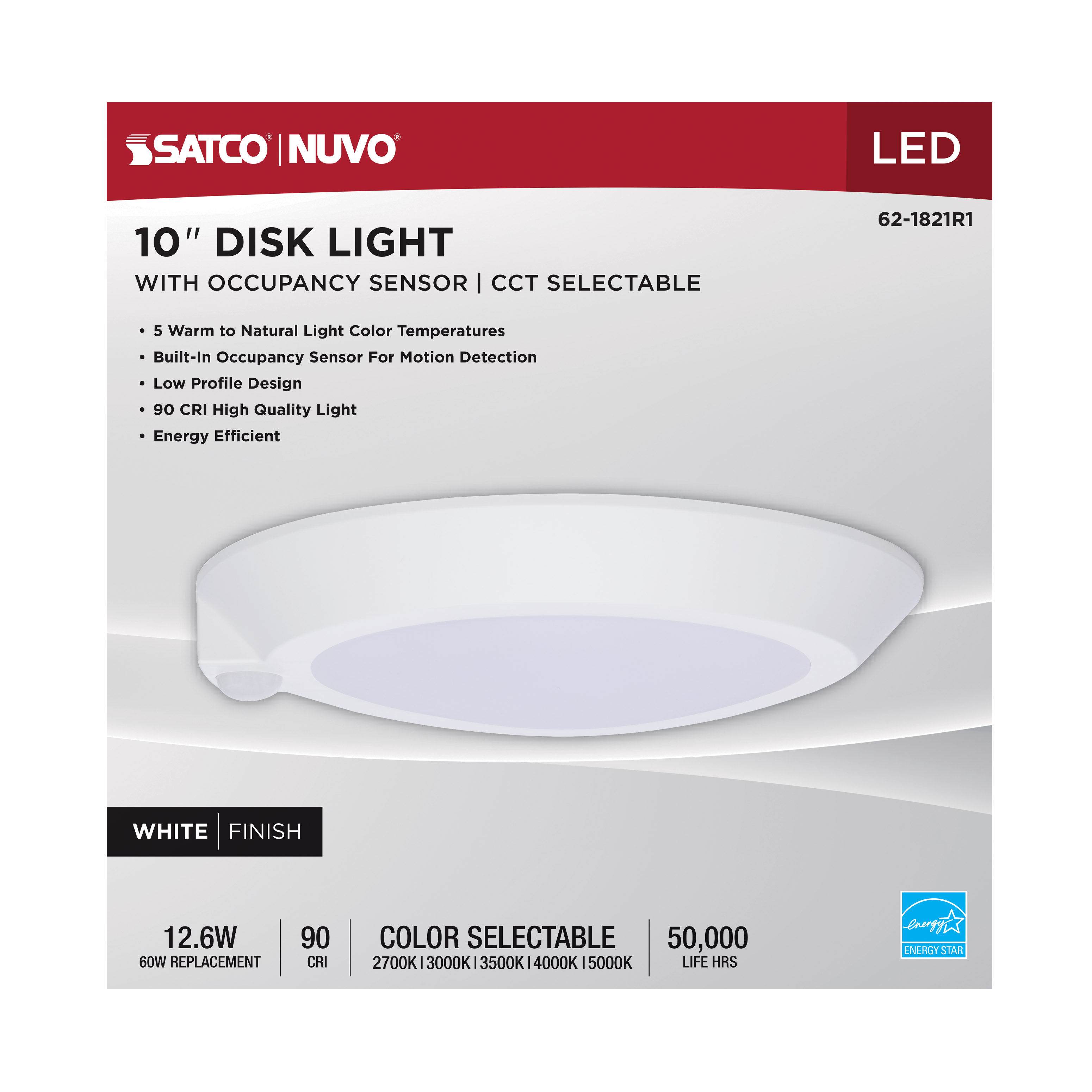 10" LED DISK LIGHT W/ OCC WHIT - 62-1821R1