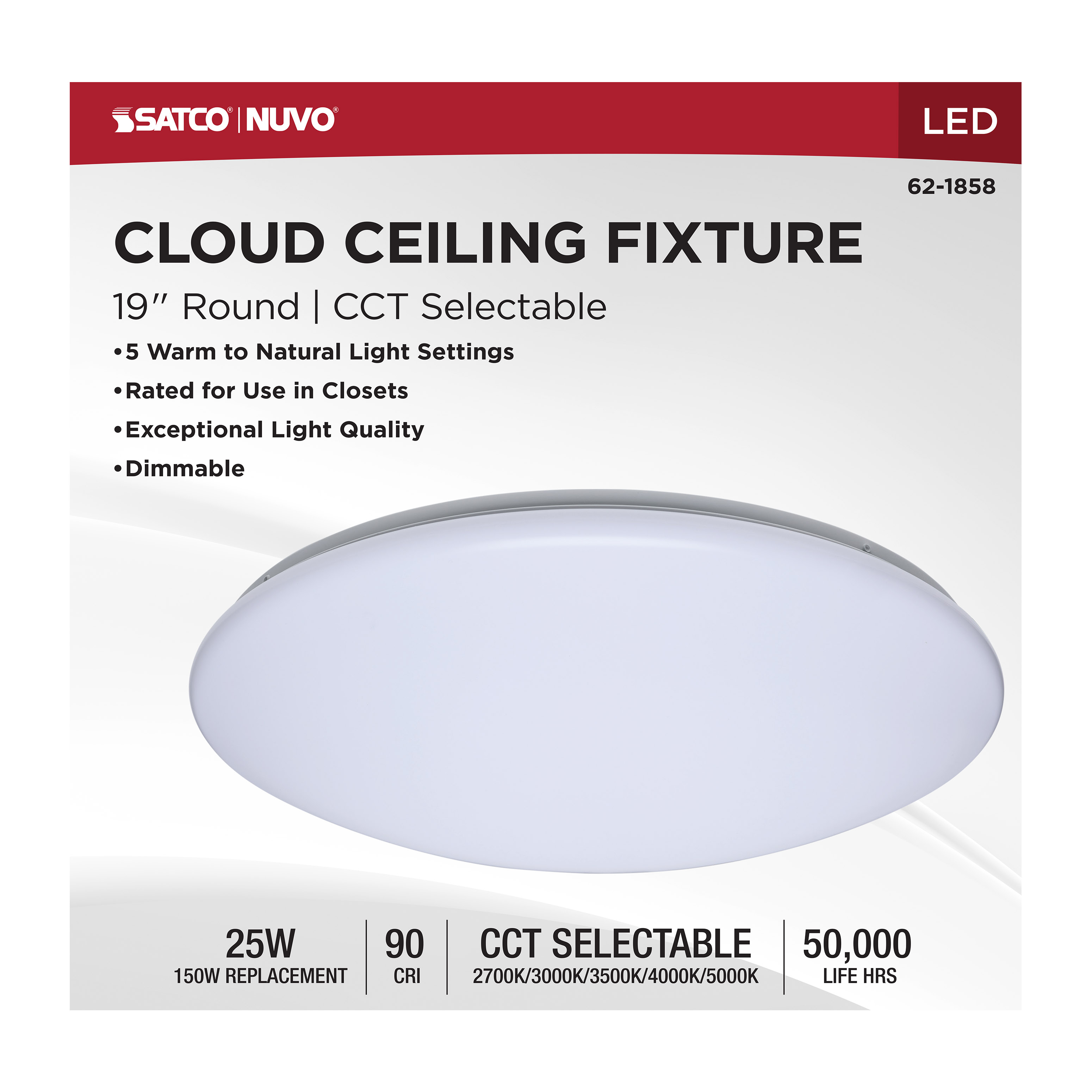 19" LED CLOUD FIXTURE - 62-1858