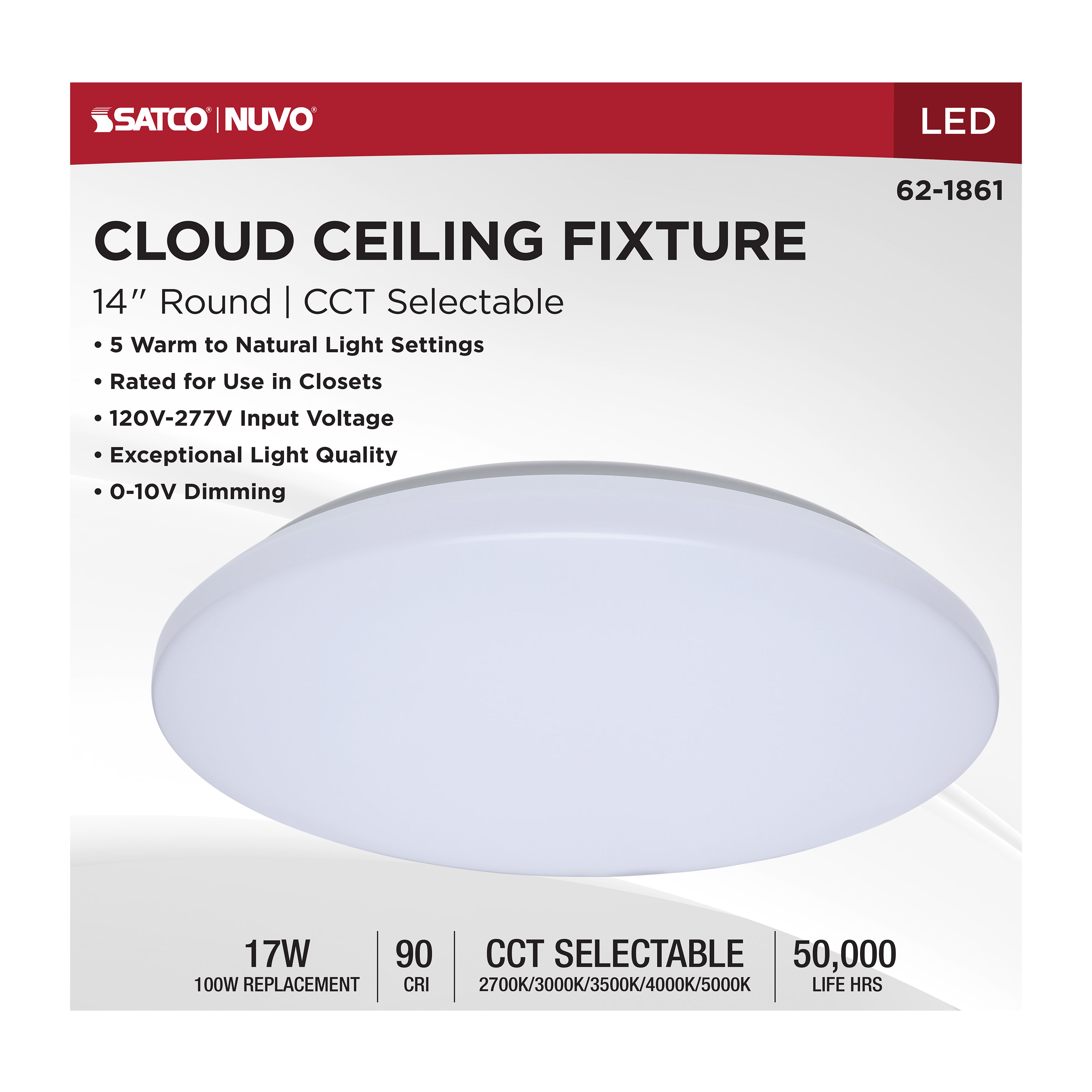 14" LED CLOUD 120/277V 0-10V - 62-1861