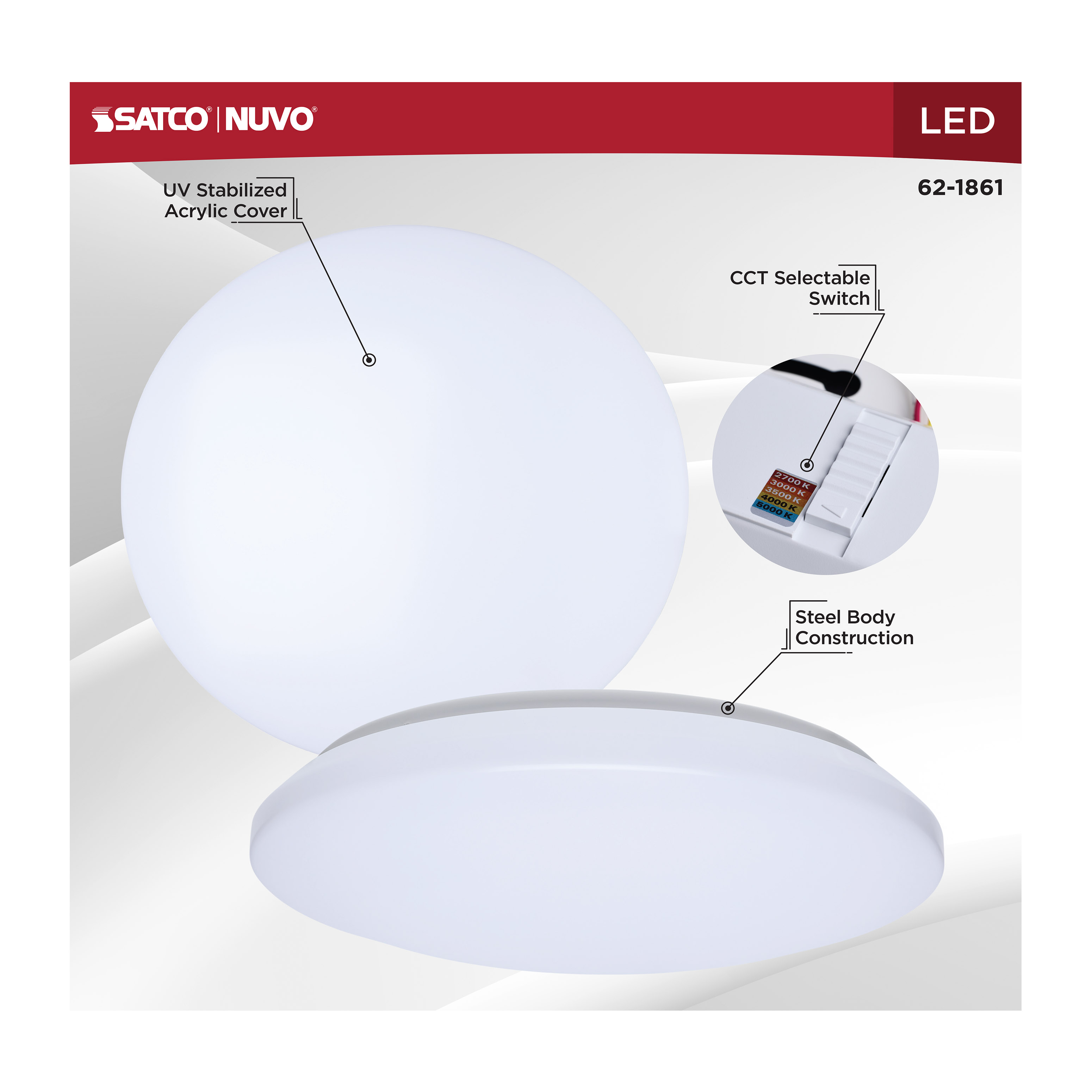 14" LED CLOUD 120/277V 0-10V - 62-1861