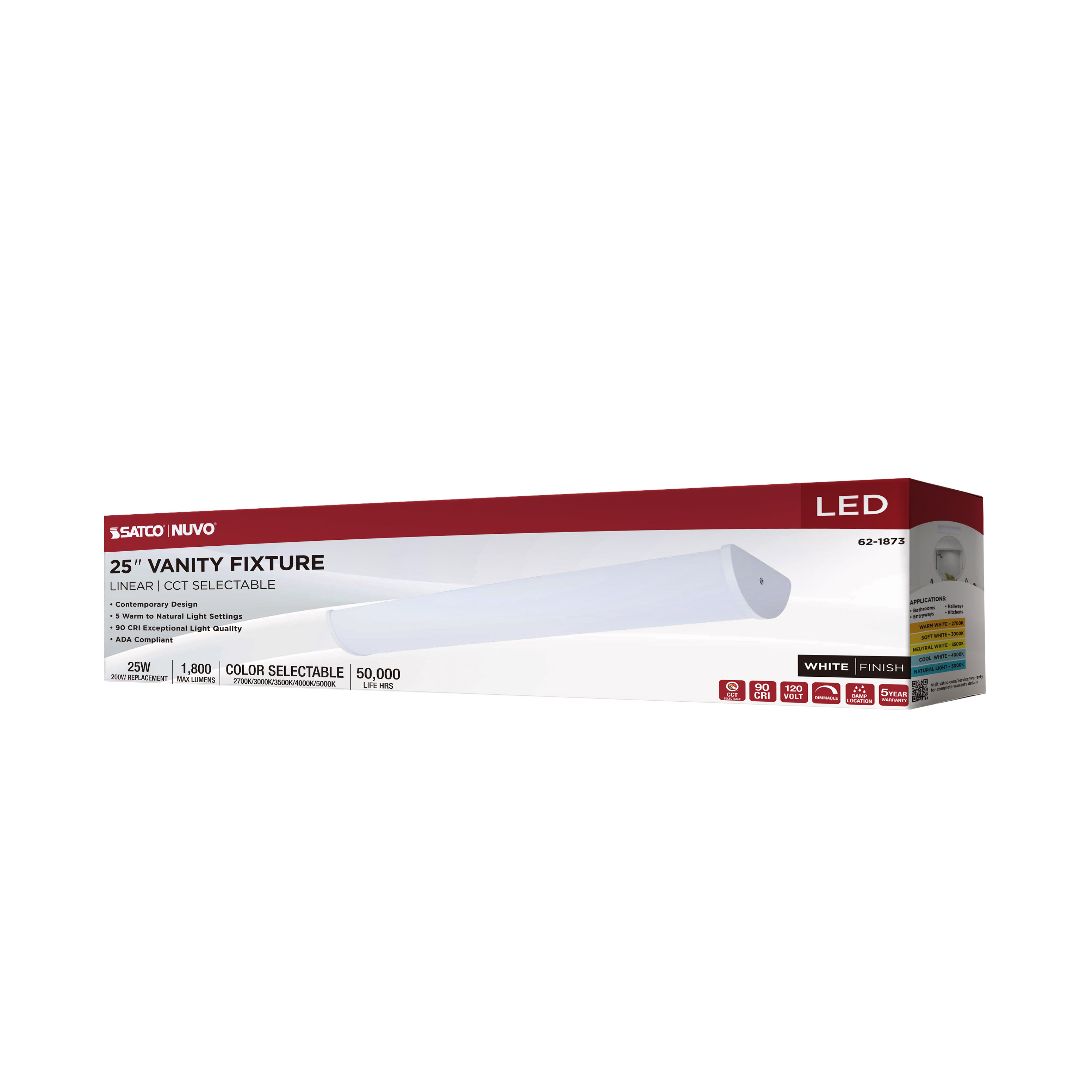 LED CRISPO 25" WHITE VANITY - 62-1873