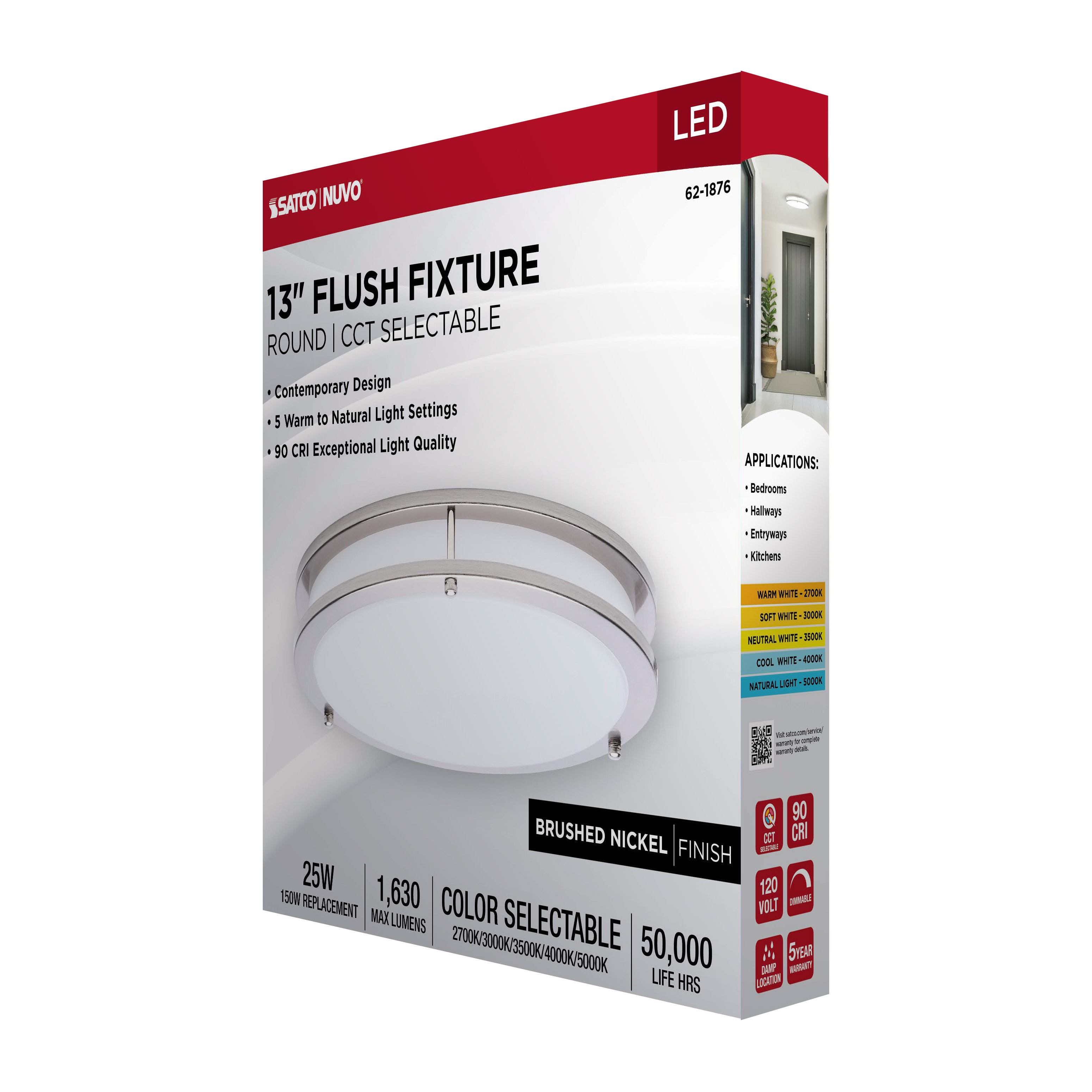 LED GLAMOUR BN 13" FLUSH - 62-1876