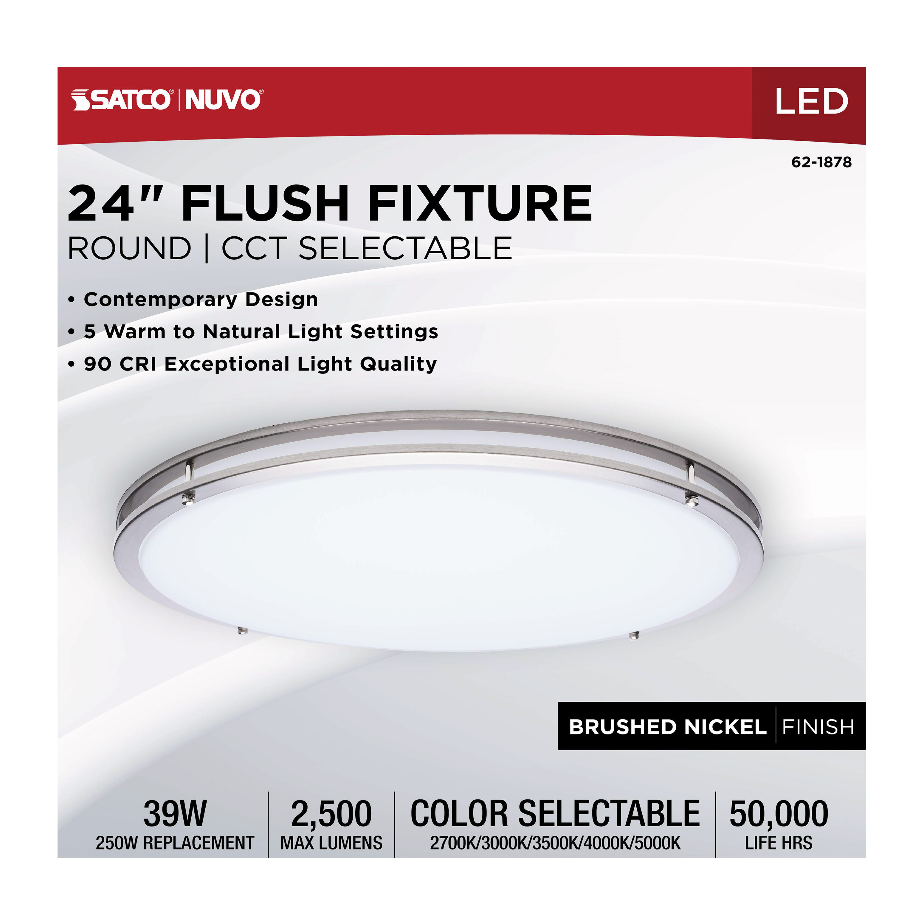 LED GLAMOUR BN 24" FLUSH - 62-1878