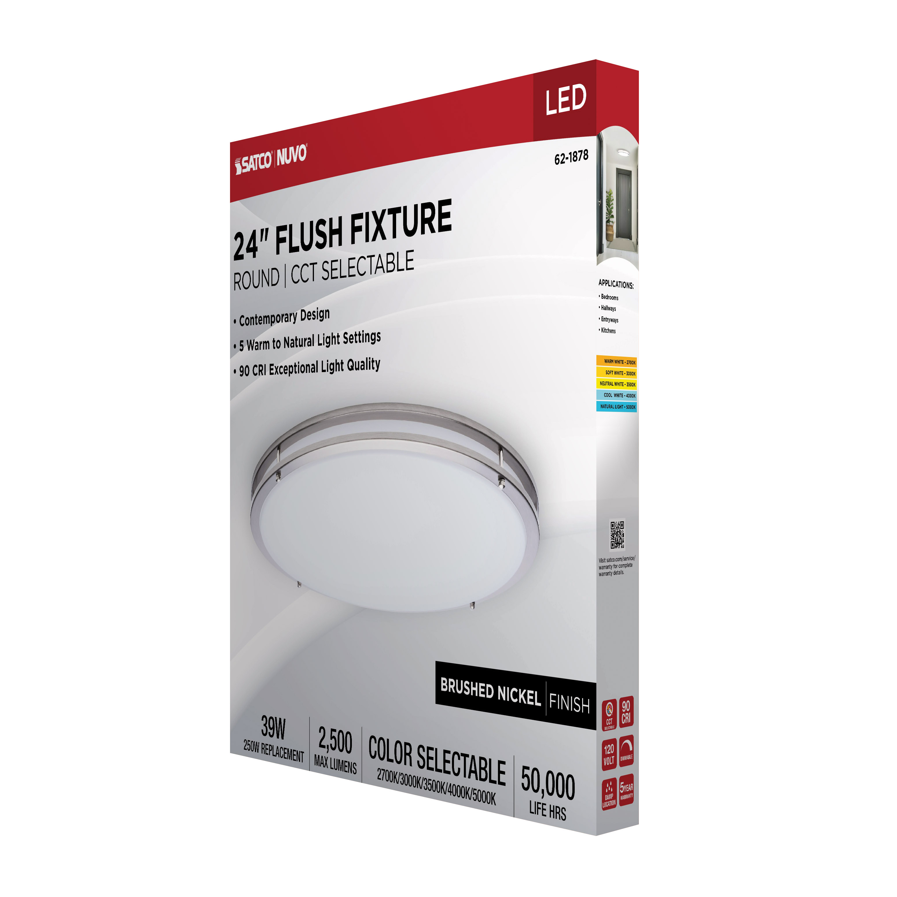 LED GLAMOUR BN 24" FLUSH - 62-1878