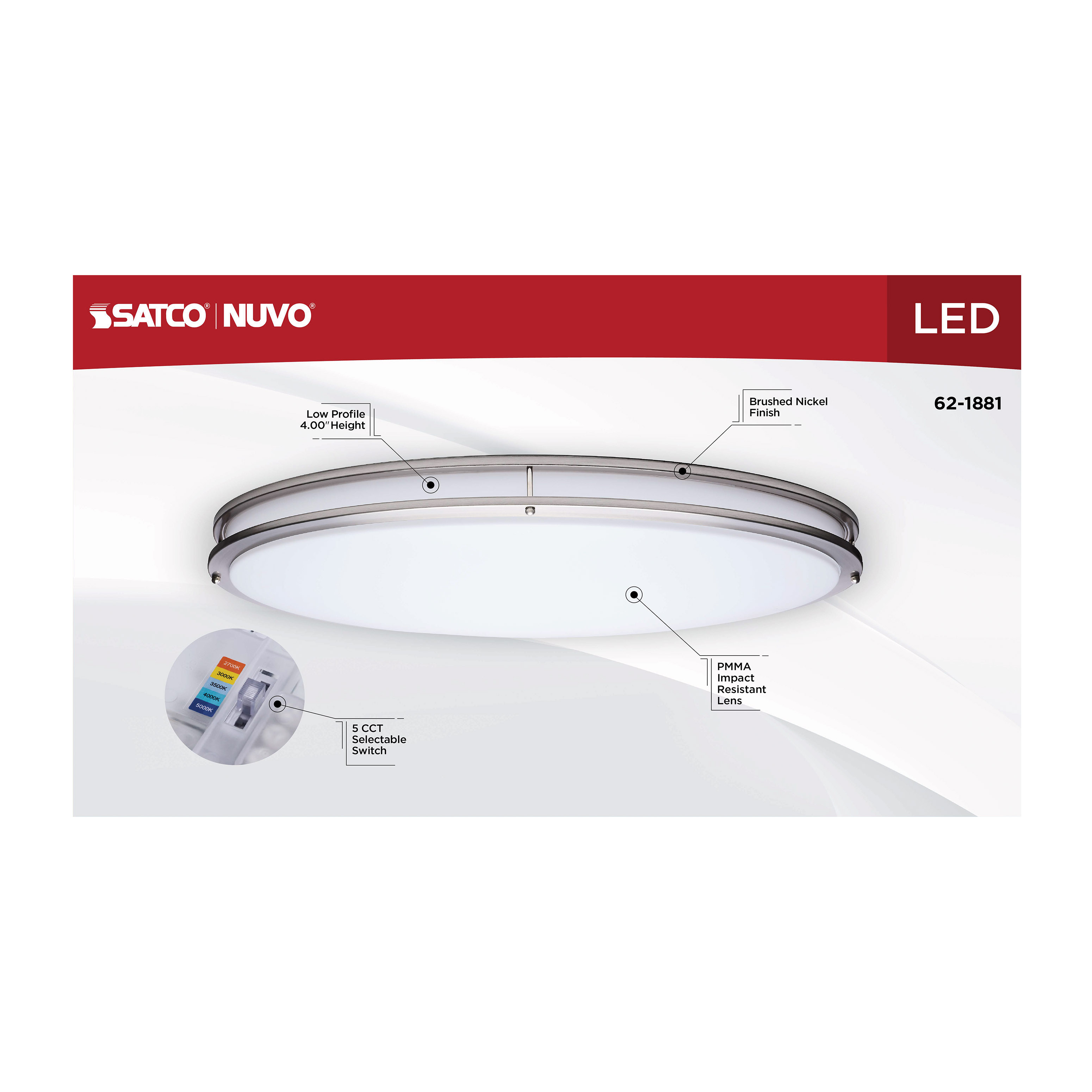 LED GLAMOUR BN 32" OVAL - 62-1881