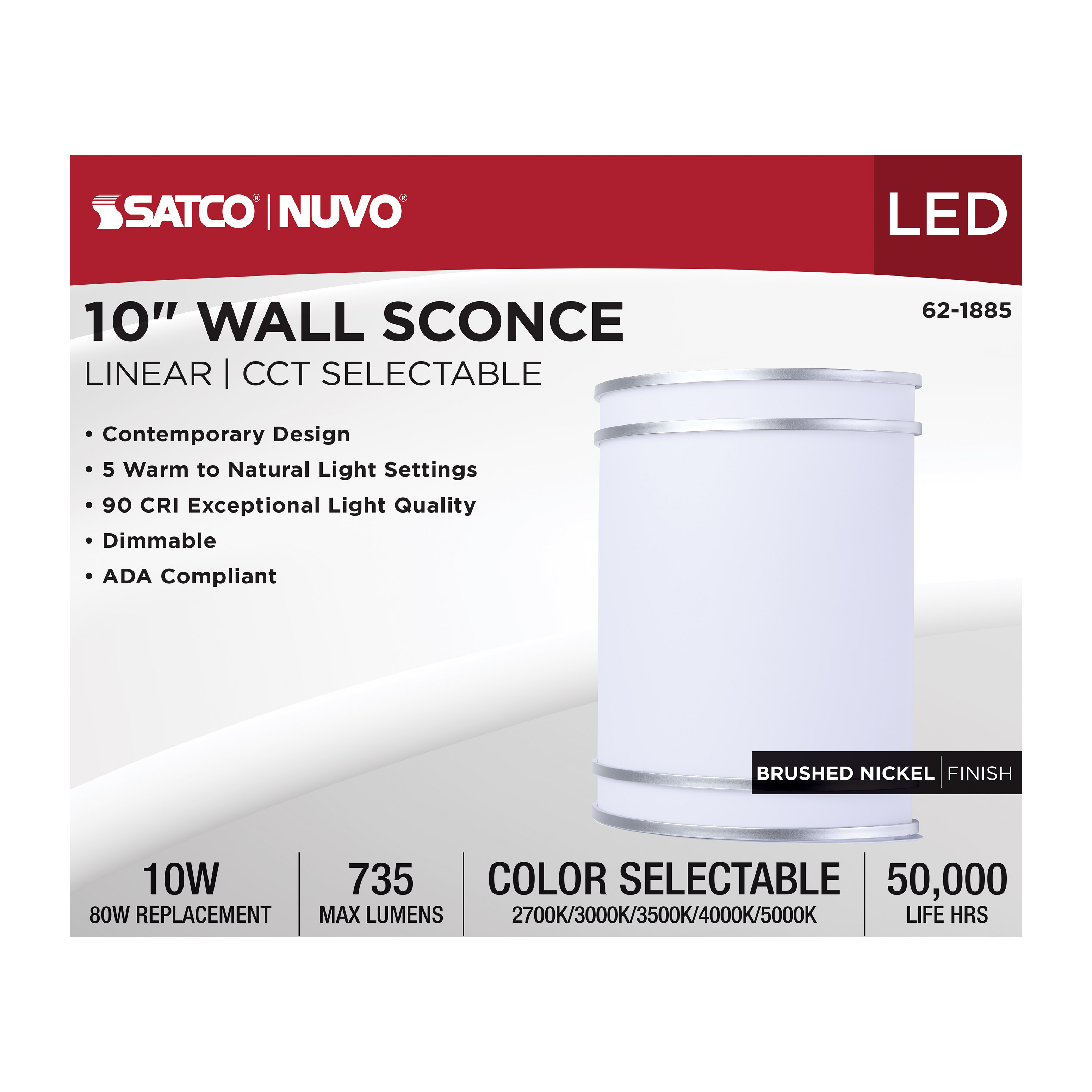 LED GLAMOUR BN WALL SCONCE - 62-1885