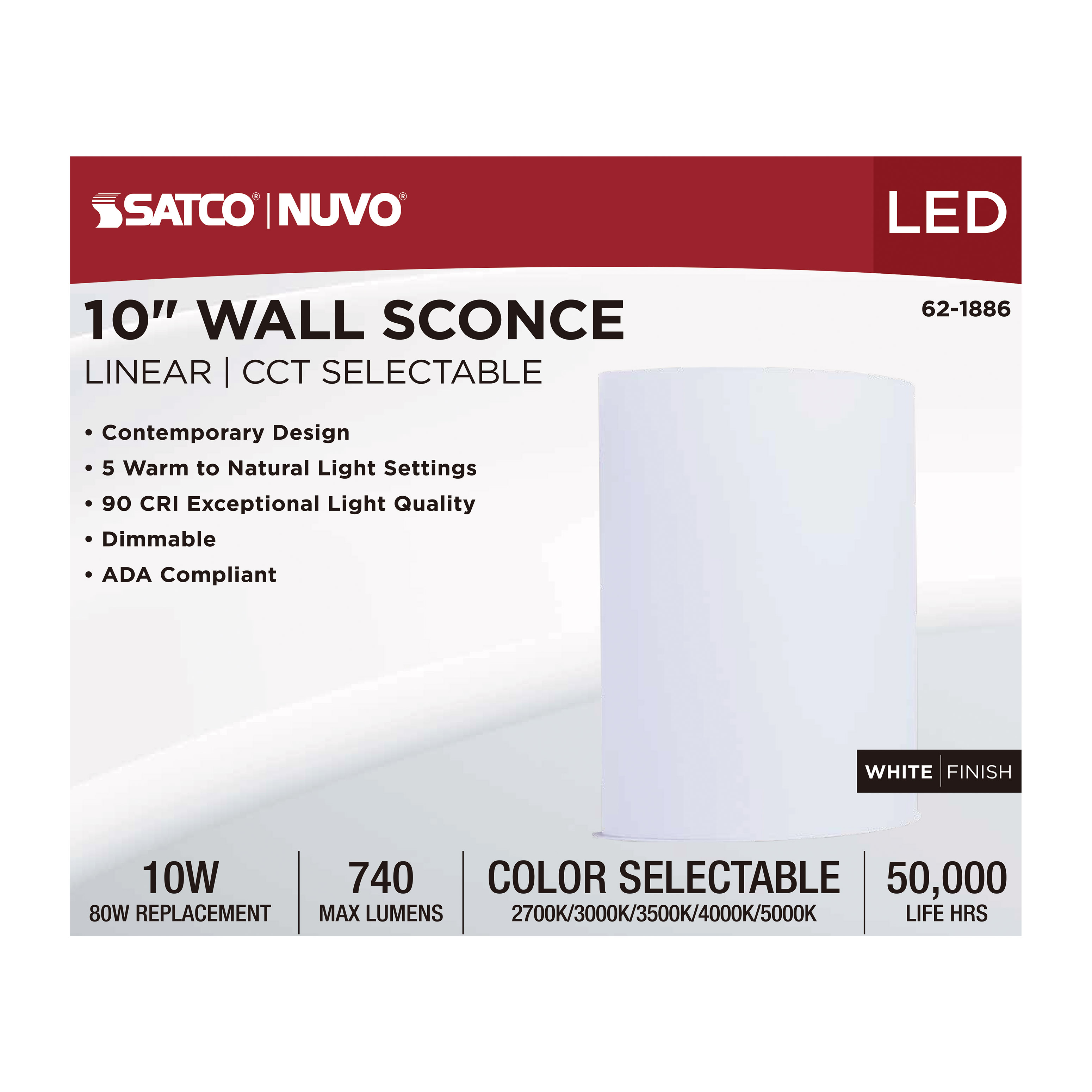 LED CRISPO WHITE WALL SCONCE - 62-1886