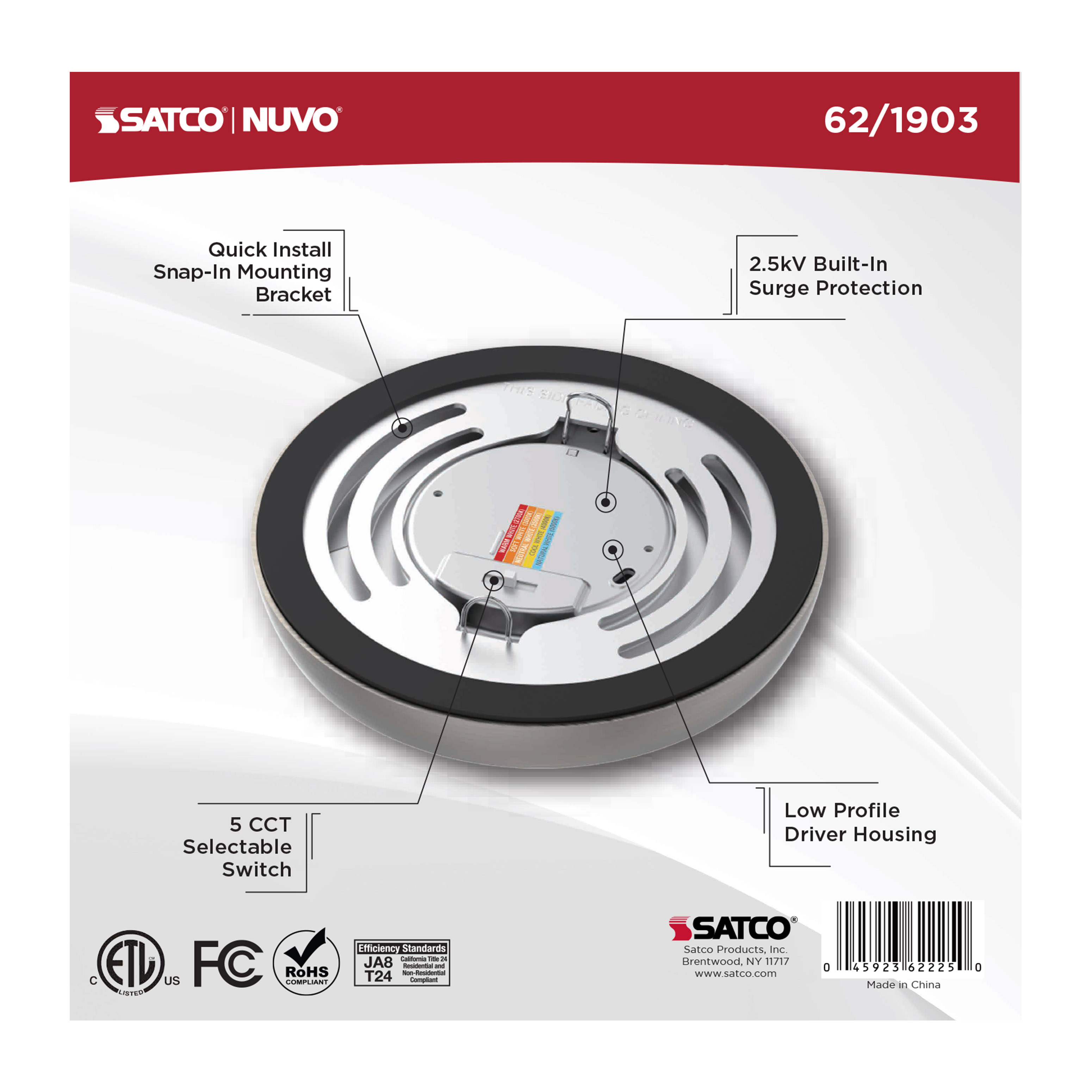 BLINK 8W LED 5" ROUND BR. NICK - 62-1903