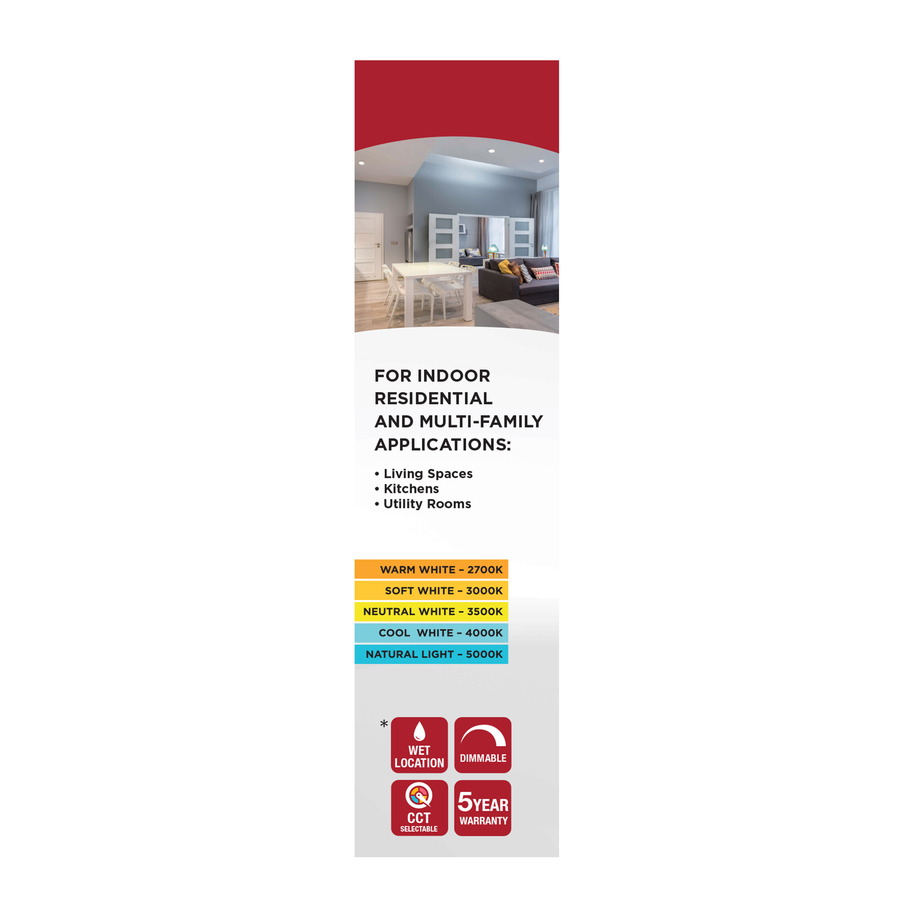 BLINK 8W LED 5" ROUND BR. NICK - 62-1903