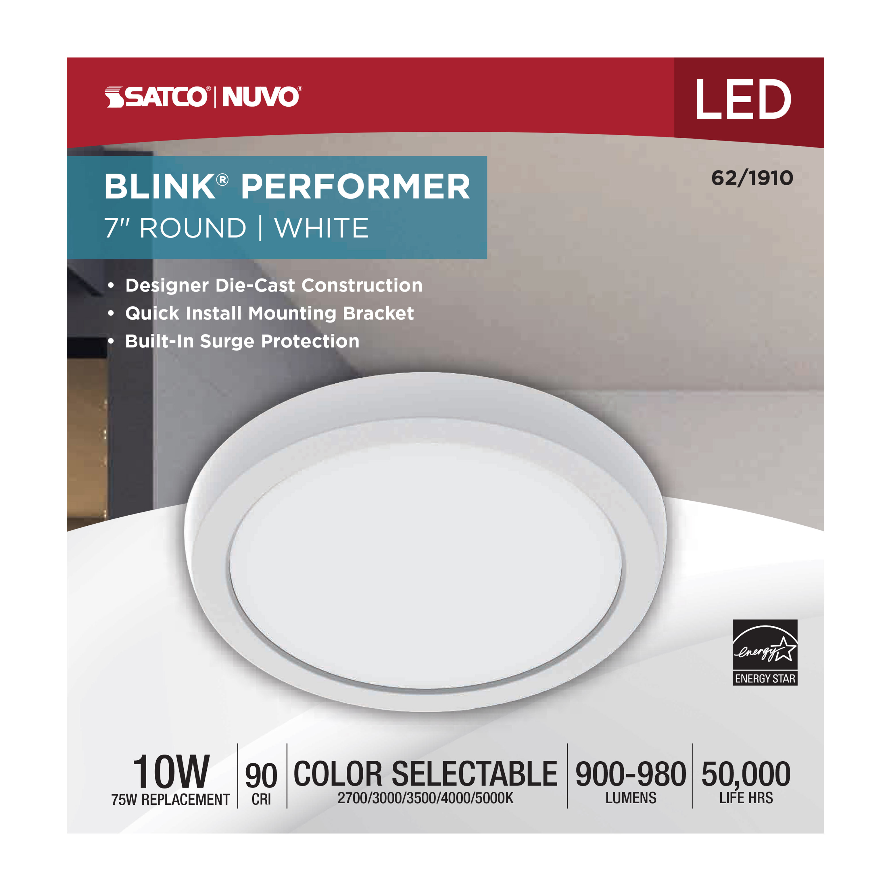 BLINK 10W LED 7" ROUND WHITE - 62-1910