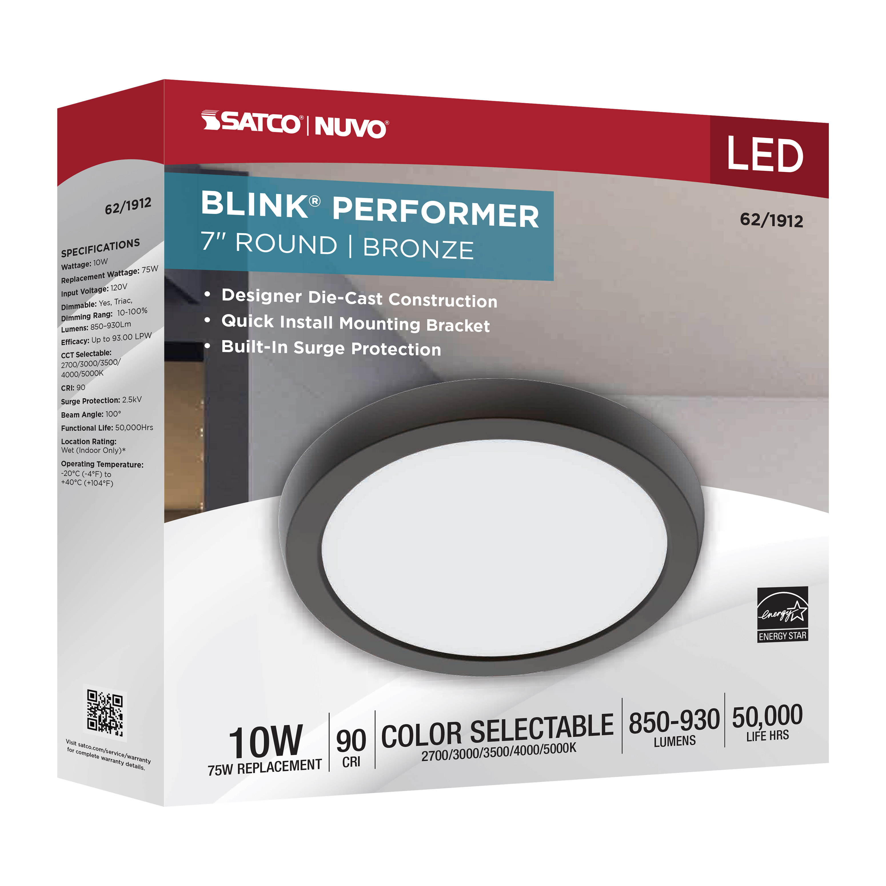 BLINK 10W LED 7" ROUND BRONZE - 62-1912
