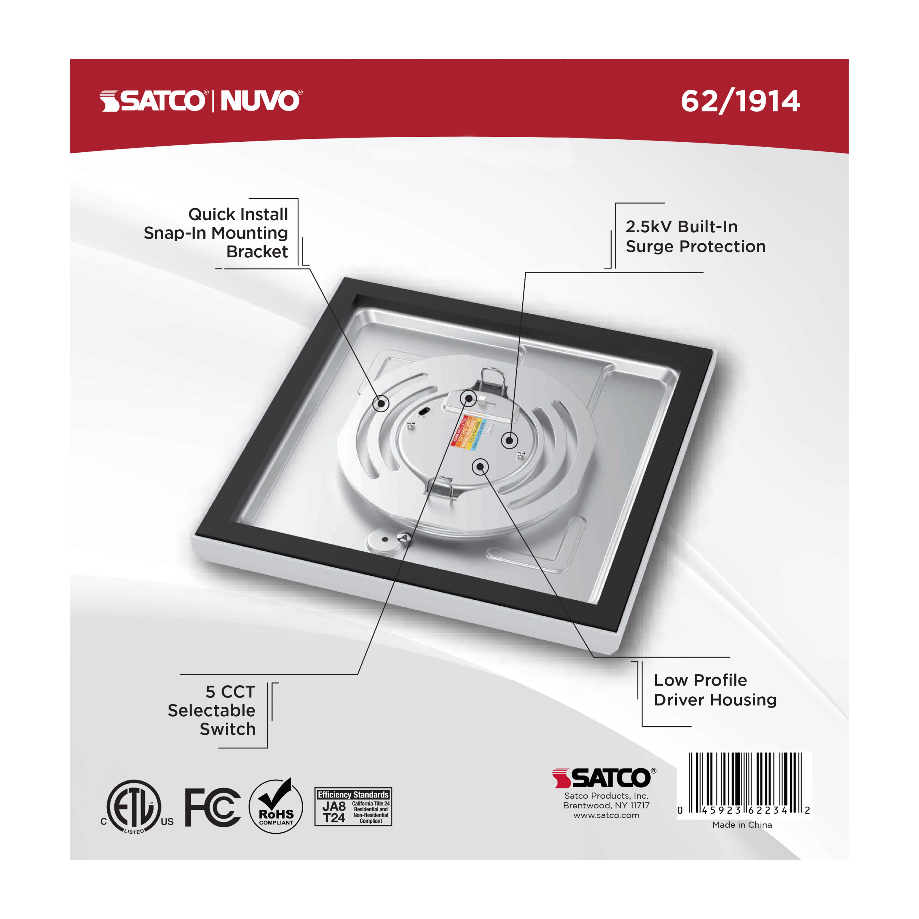 BLINK 10W LED 7" SQUARE WHITE - 62-1914