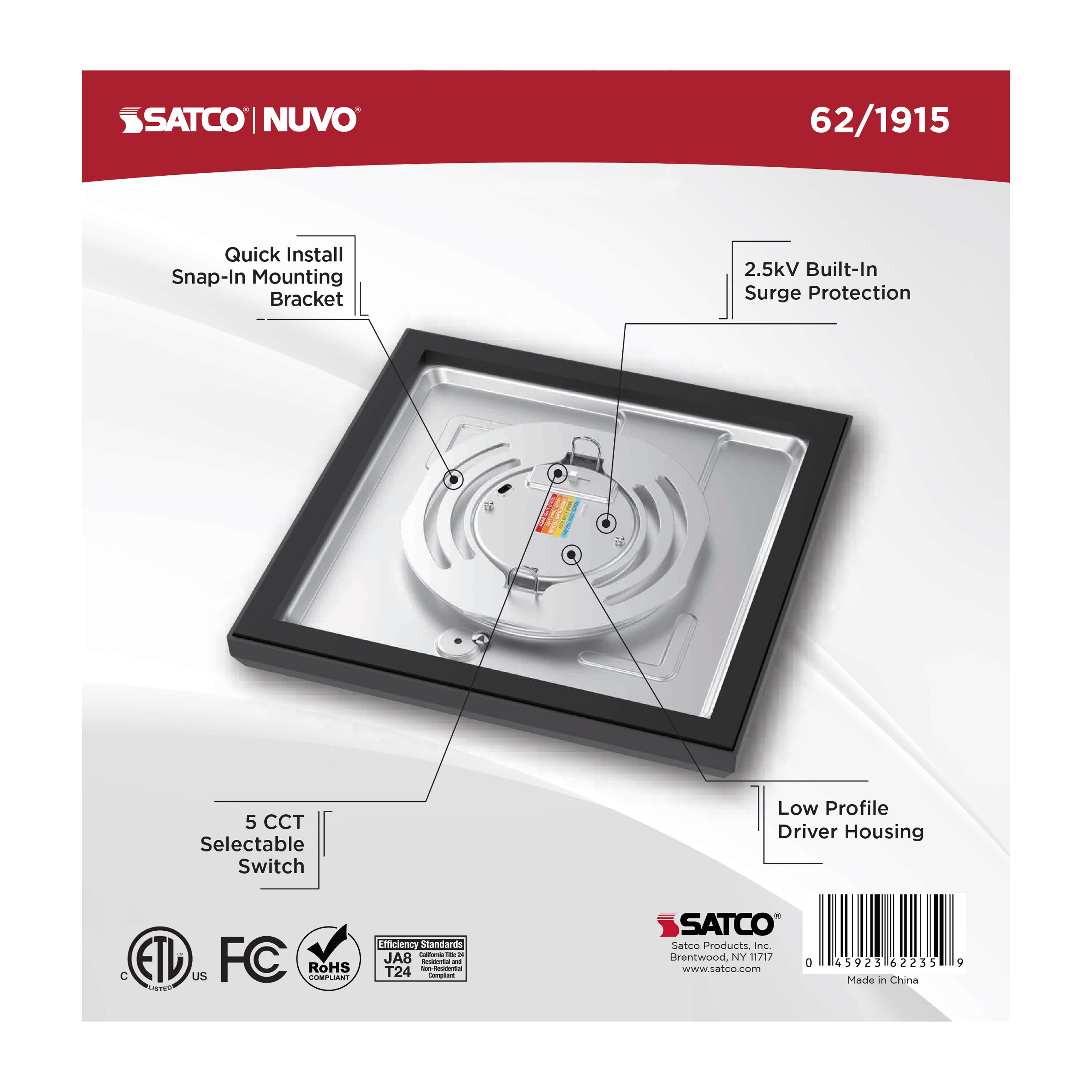 BLINK 10W LED 7" SQUARE BLACK - 62-1915