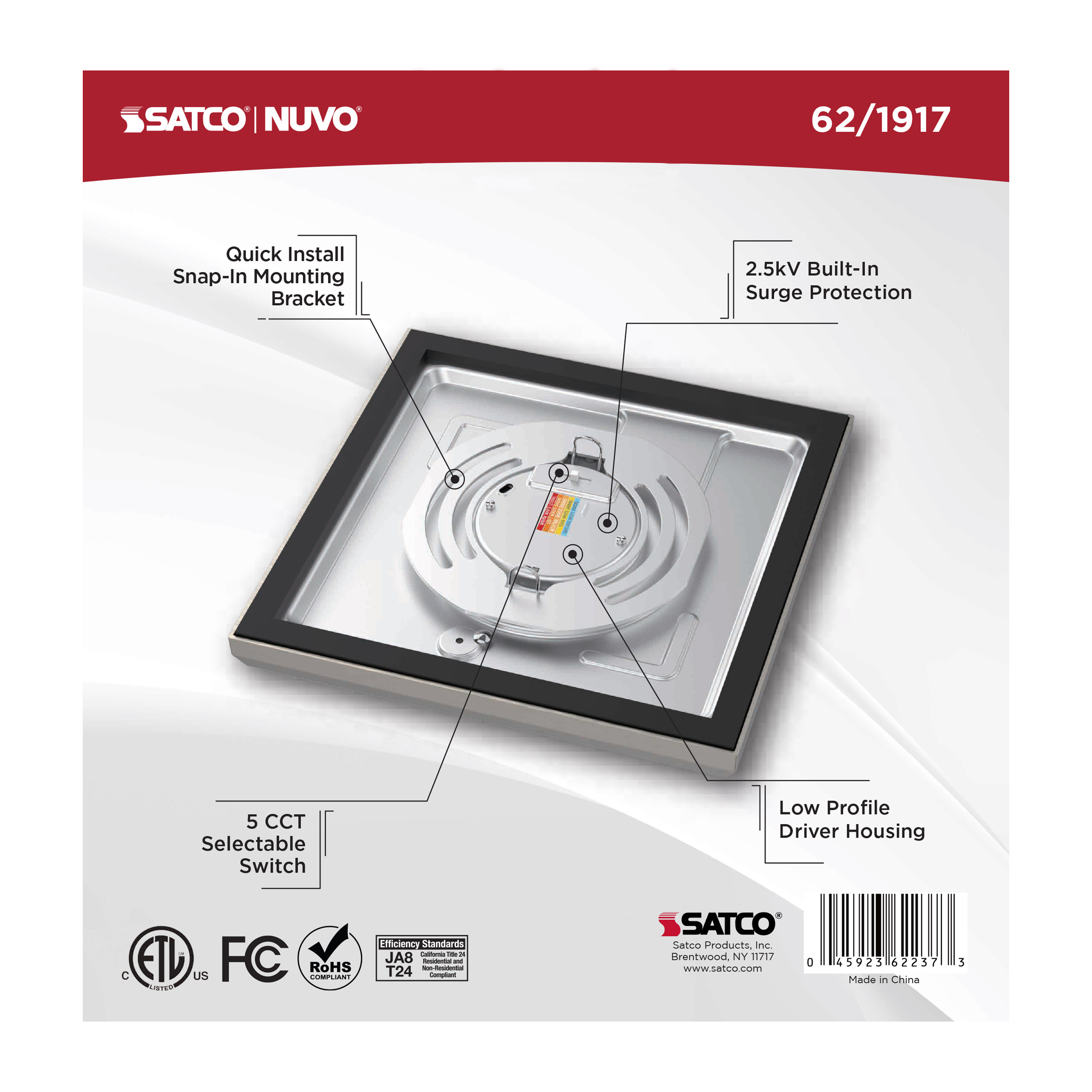 BLINK 10W LED 7" SQ BR. NICKEL - 62-1917