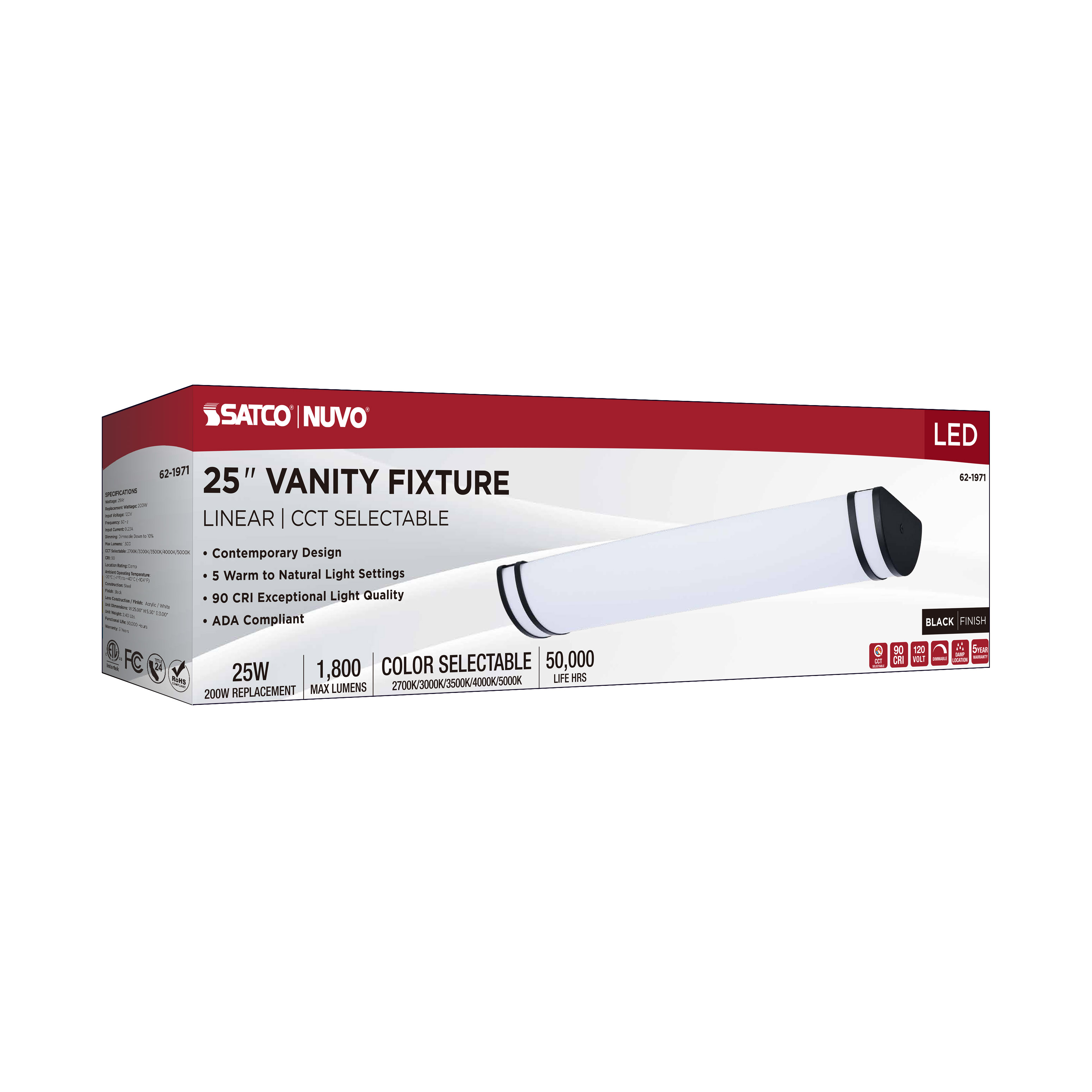 LED GLAMOUR 25" BL VANITY - 62-1971