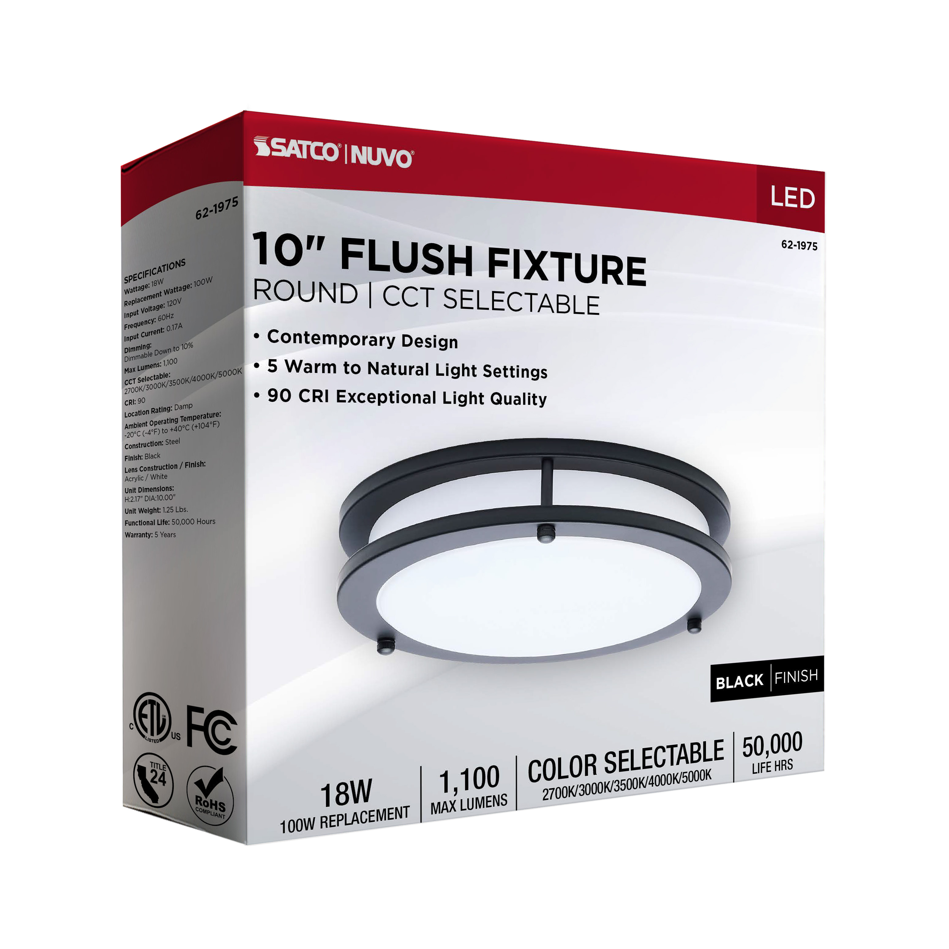 LED GLAMOUR BL 10" FLUSH - 62-1975