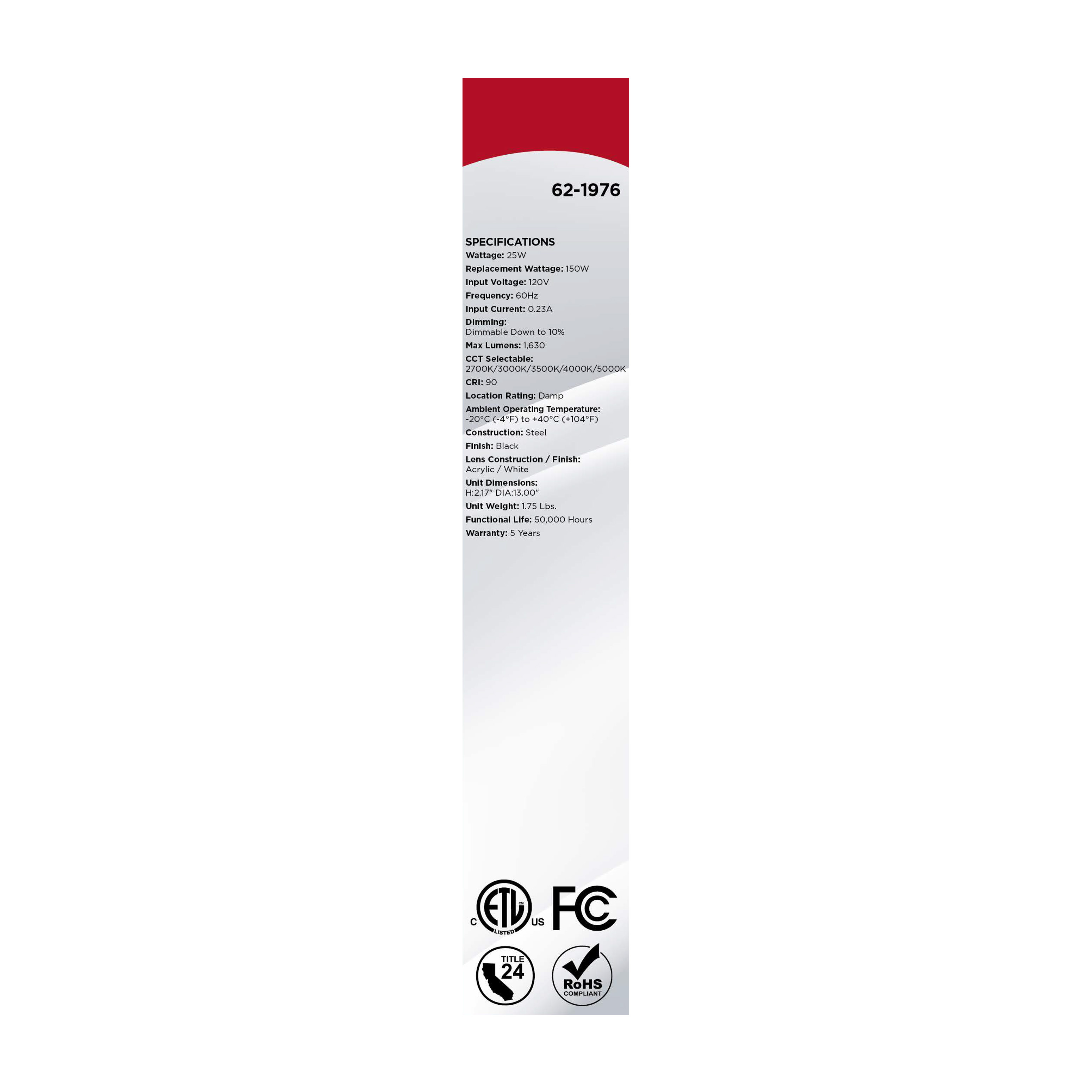 LED GLAMOUR BL 13" FLUSH - 62-1976