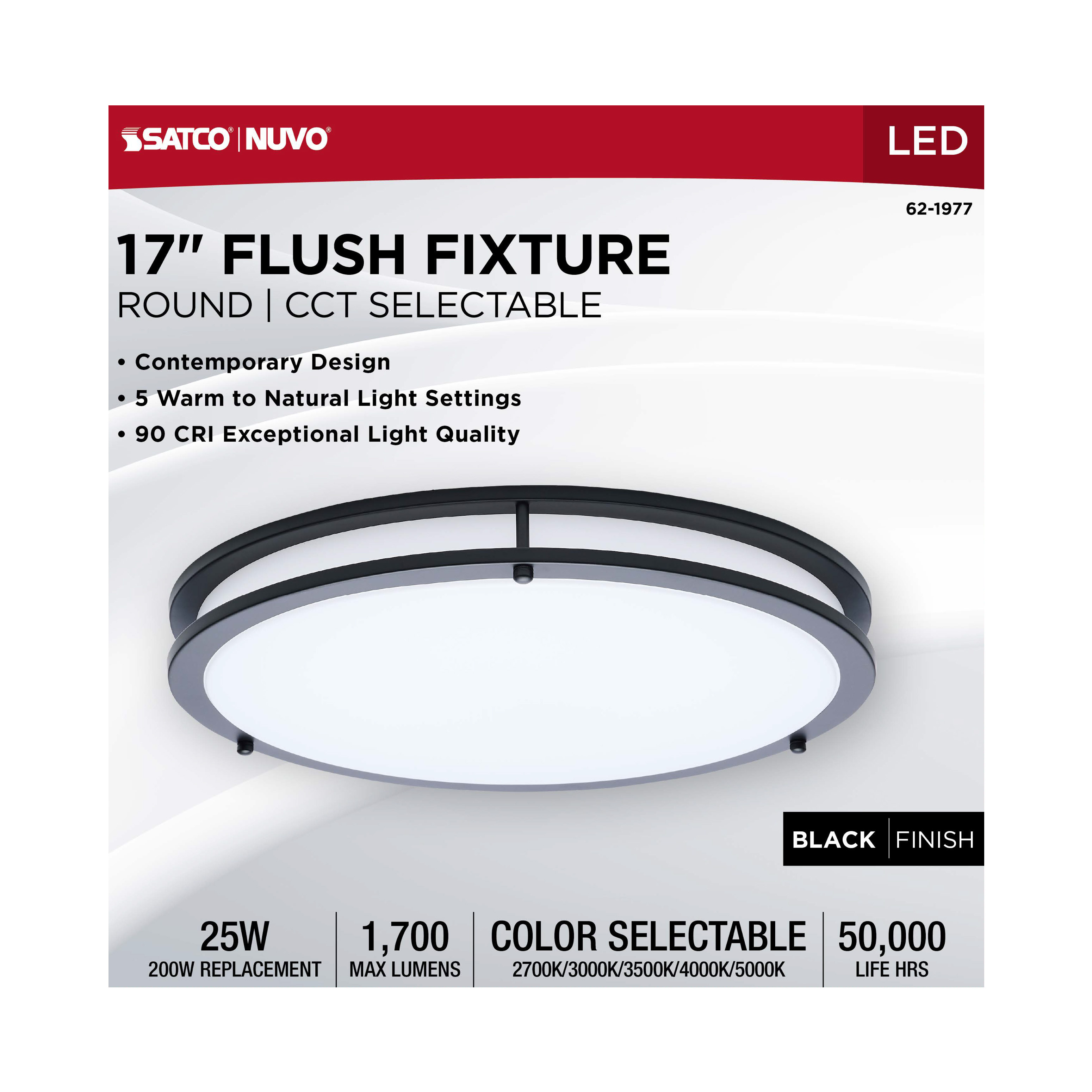LED GLAMOUR BL 17" FLUSH - 62-1977