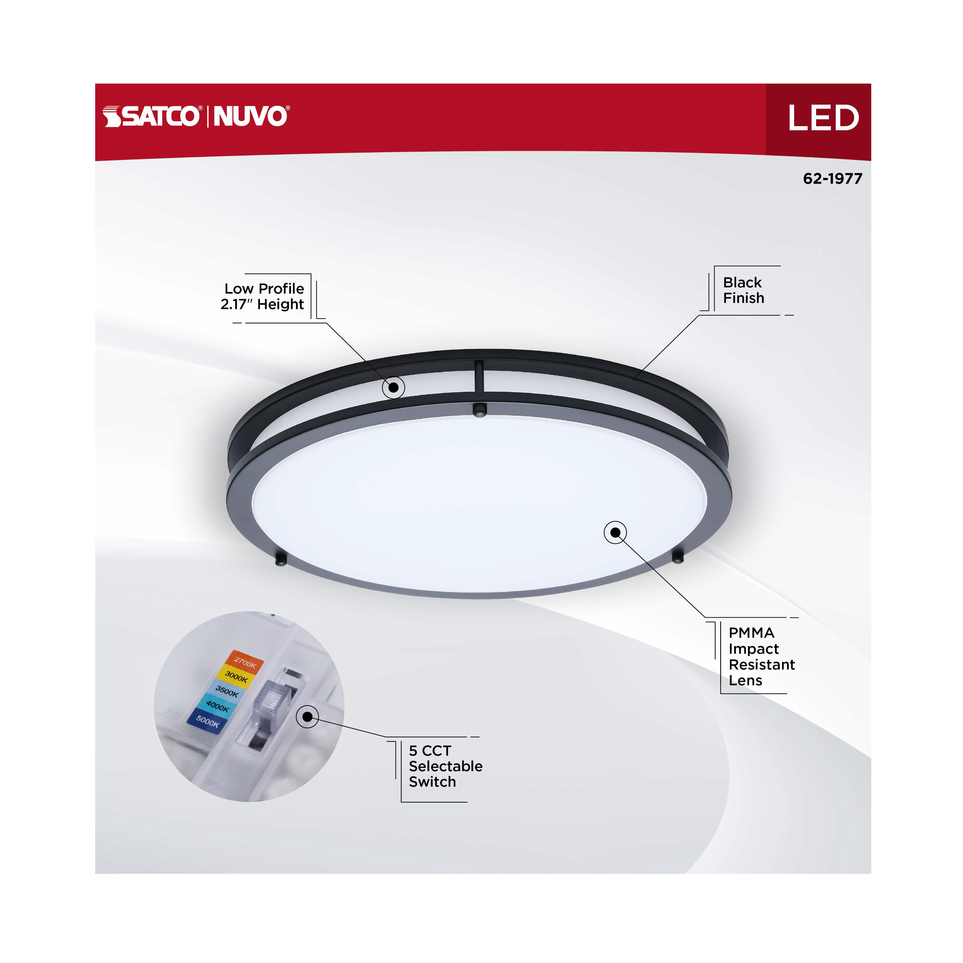 LED GLAMOUR BL 17" FLUSH - 62-1977