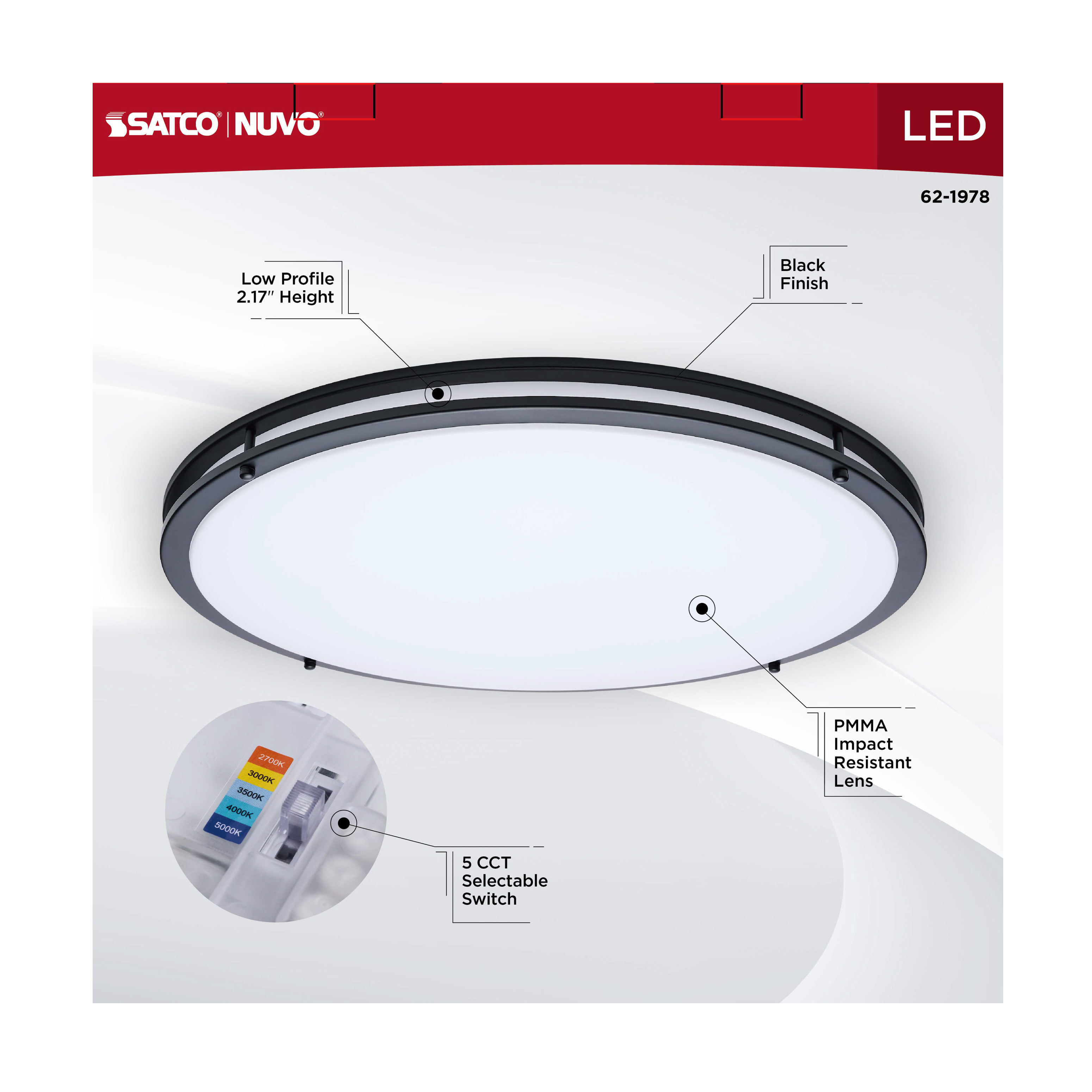 LED GLAMOUR BL 24" FLUSH - 62-1978