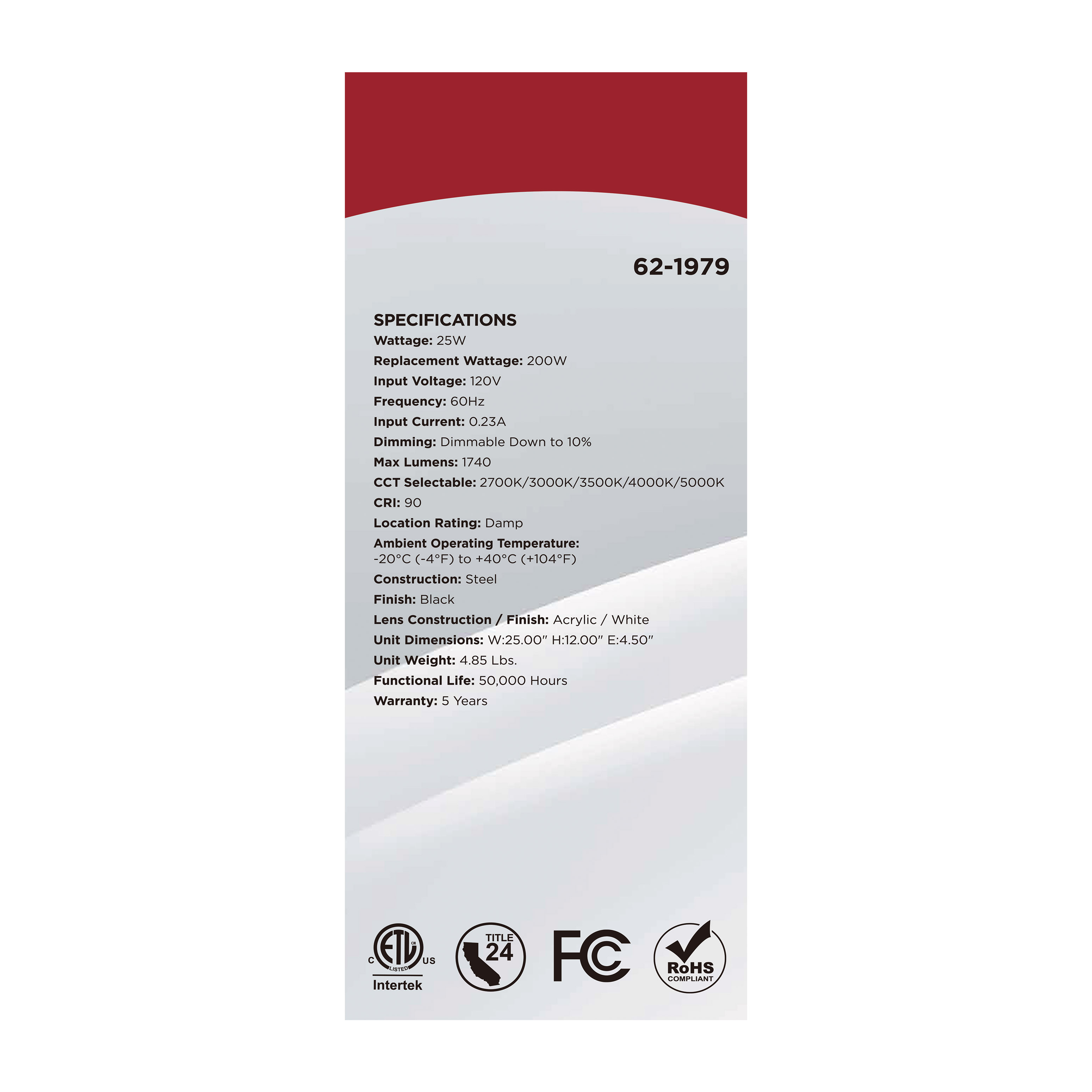 LED GLAMOUR BL 25" LINEAR - 62-1979