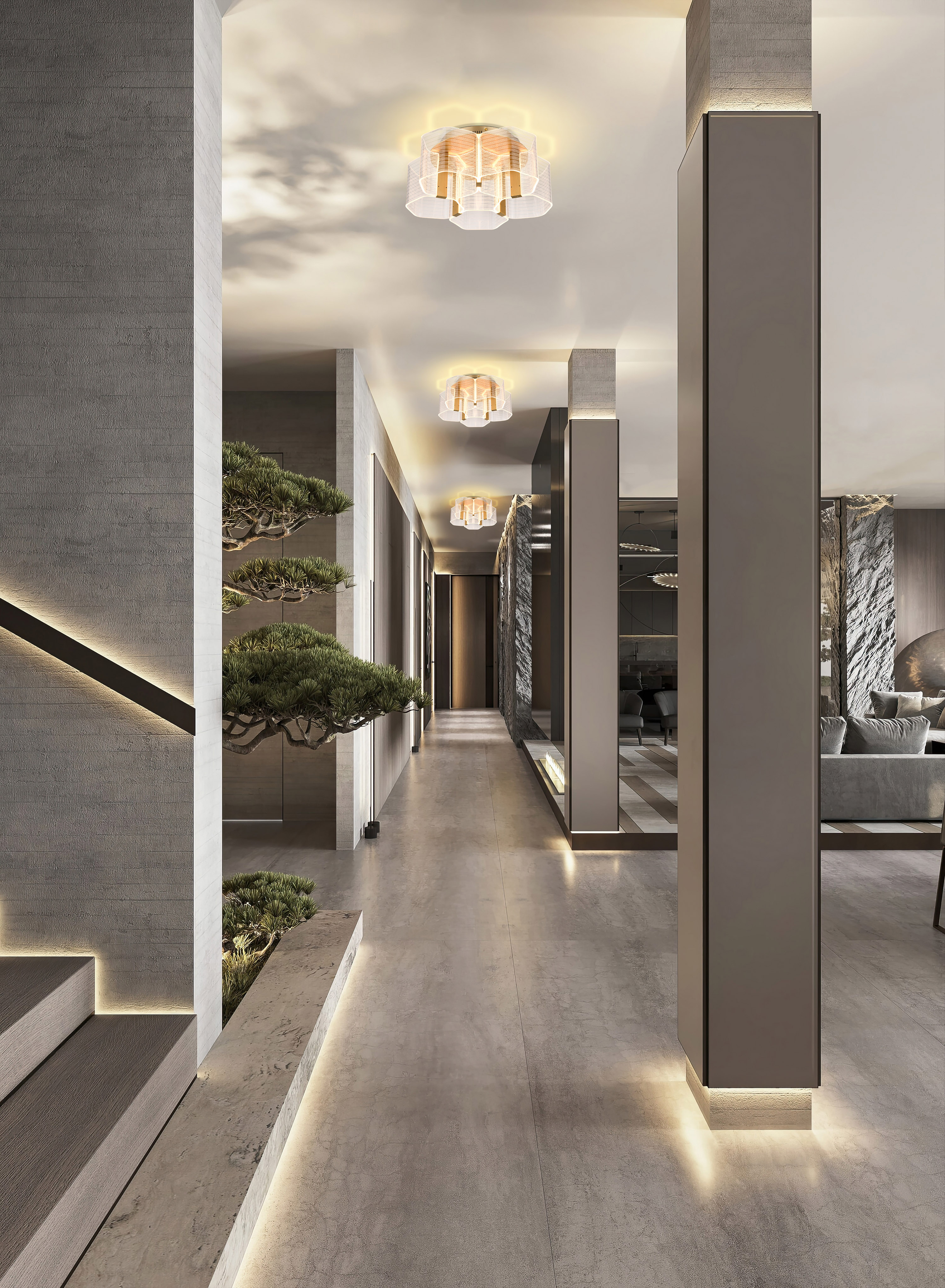 KENZO LED 5 LIGHT FLUSH - 62-2401