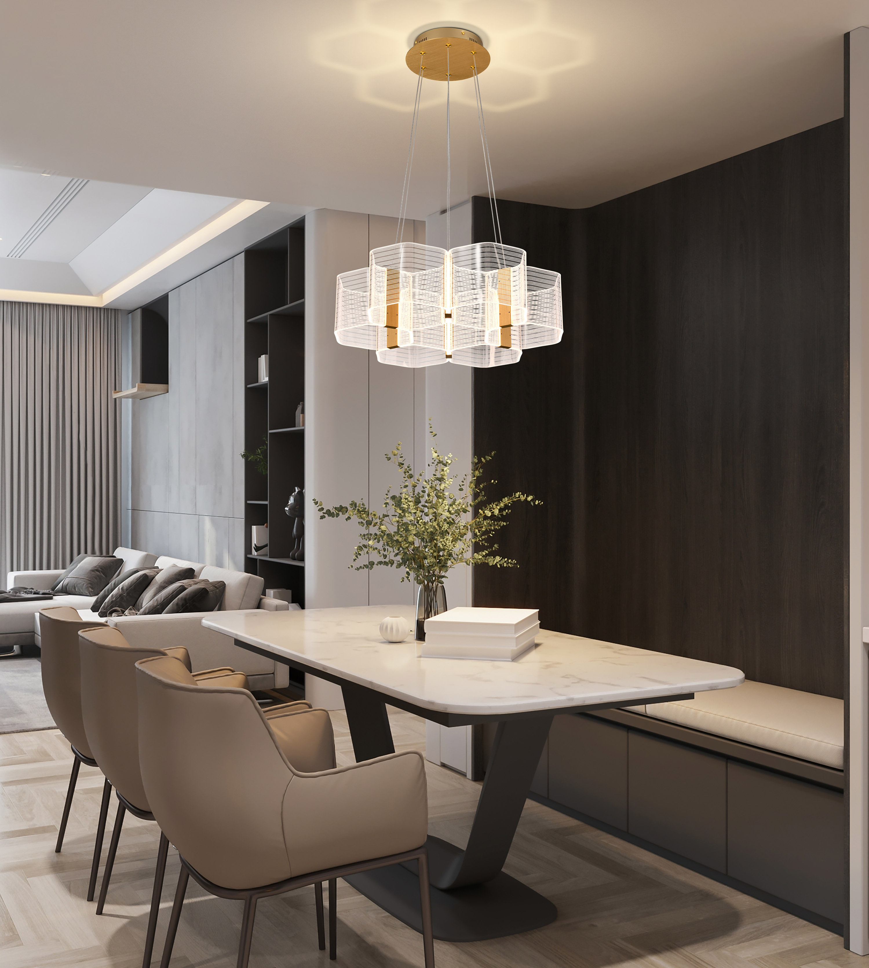 KENZO LED 6 LIGHT CHANDELIER - 62-2403