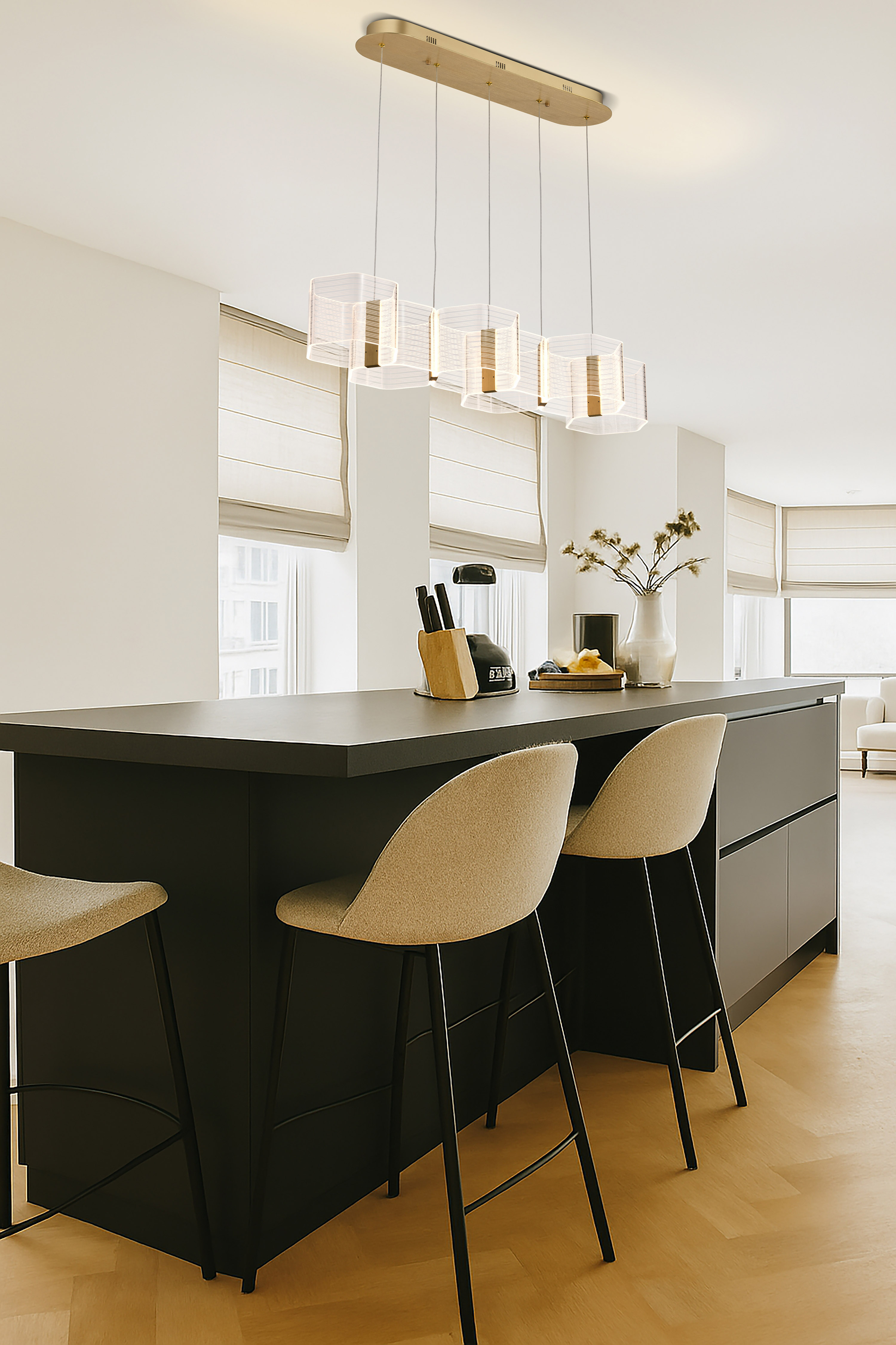 KENZO LED 6 LT ISLAND PENDANT - 62-2405