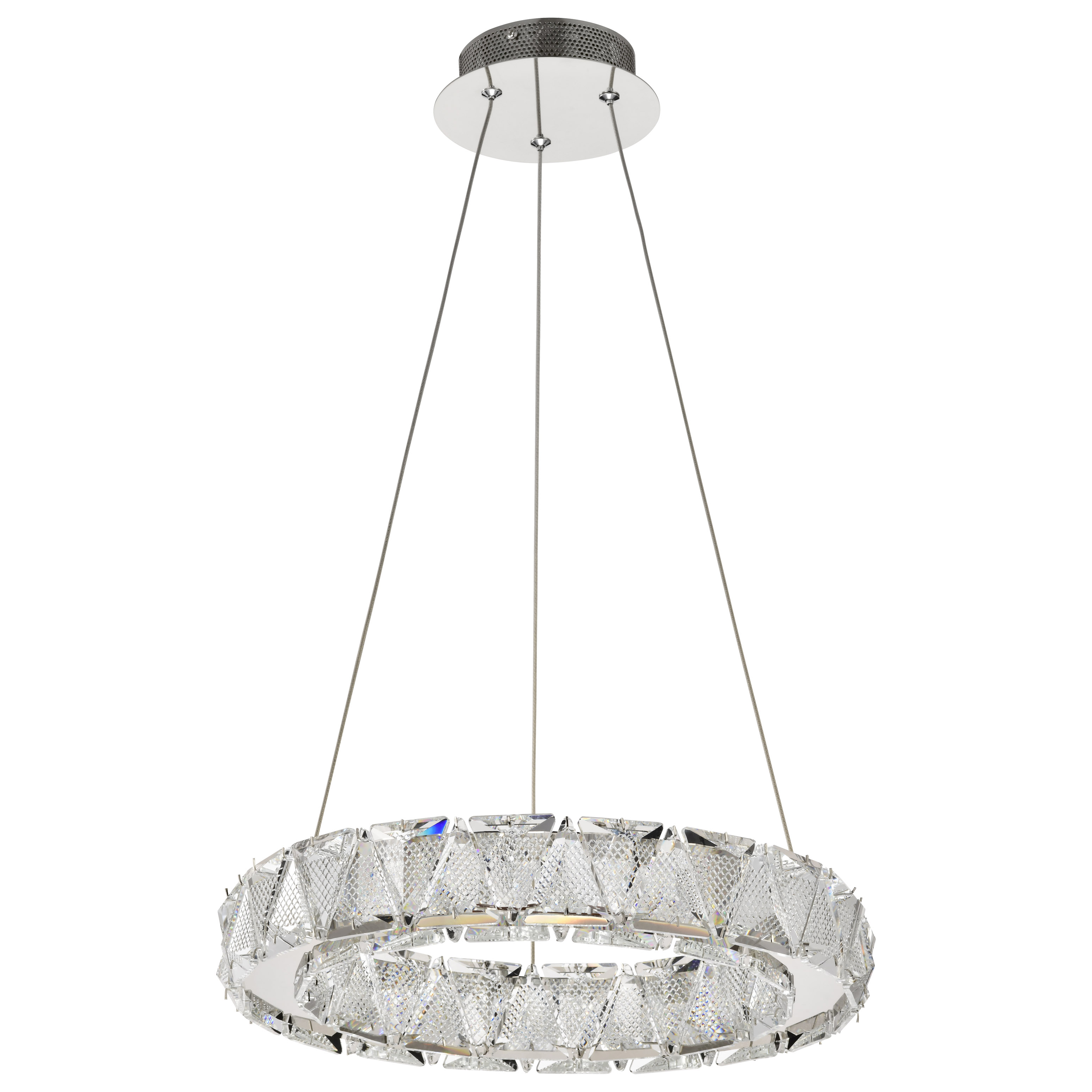ASHER 15" ROUND CRYSTAL PENDAN - 62-2441