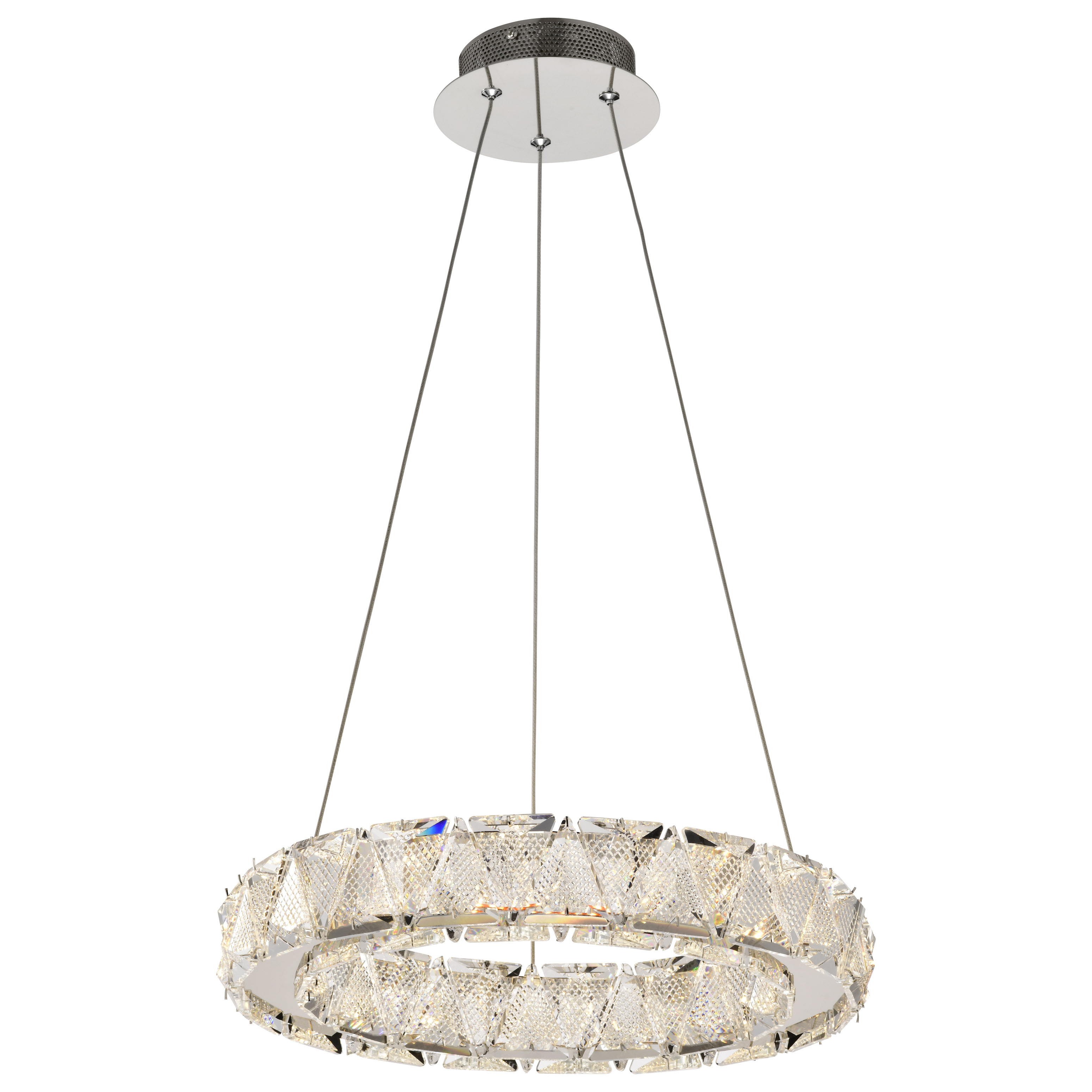 ASHER 15" ROUND CRYSTAL PENDAN - 62-2441