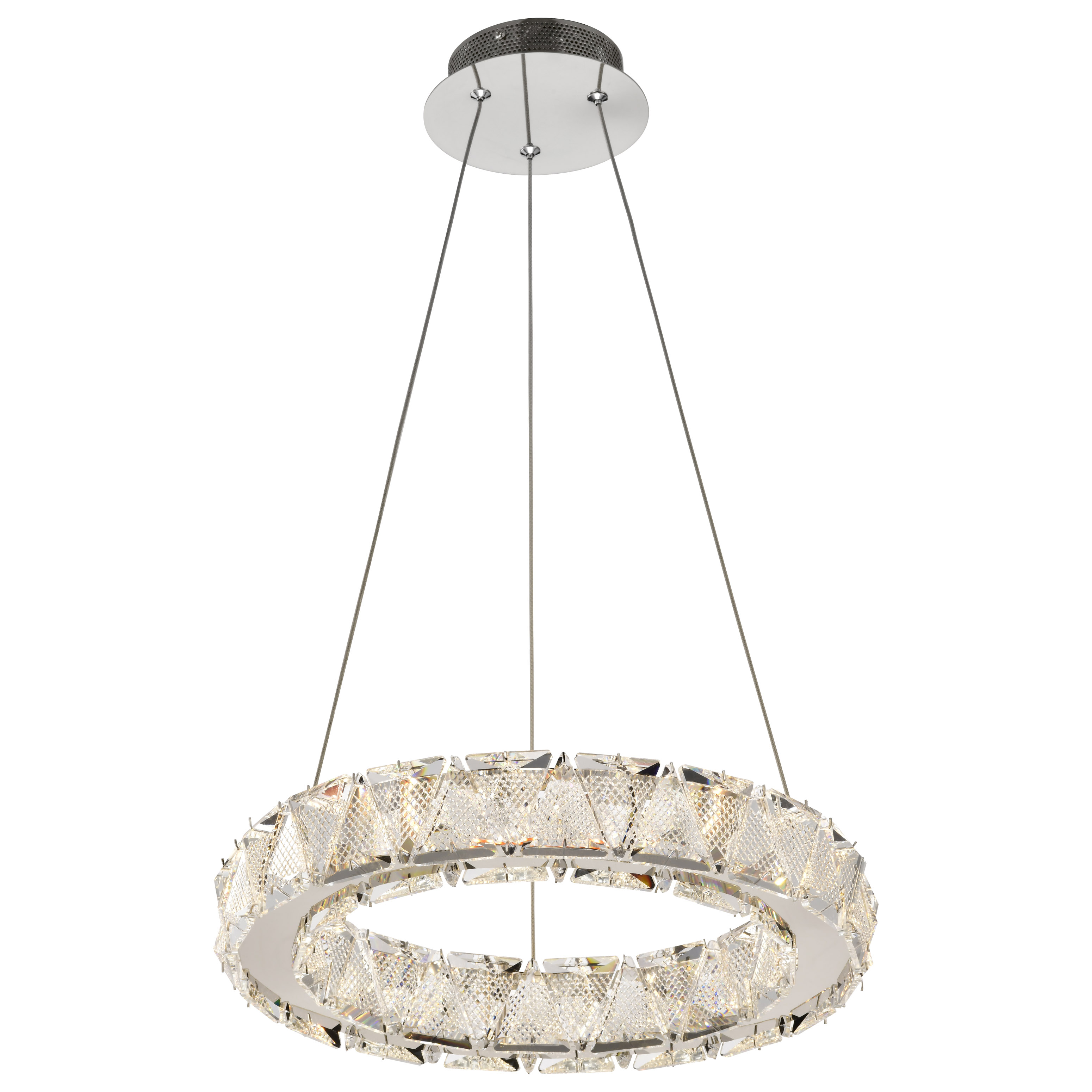 ASHER 15" ROUND CRYSTAL PENDAN - 62-2441