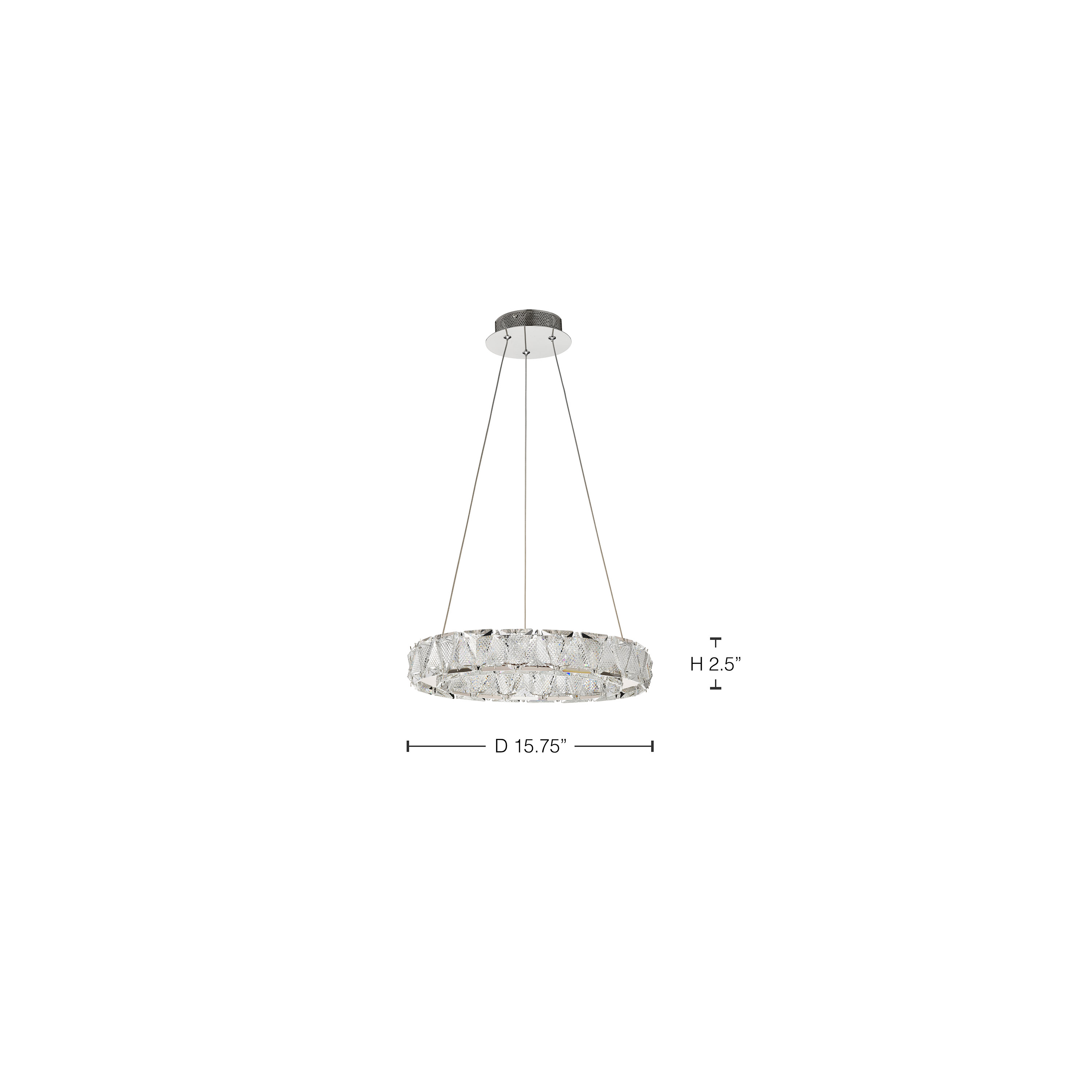 ASHER 15" ROUND CRYSTAL PENDAN - 62-2441