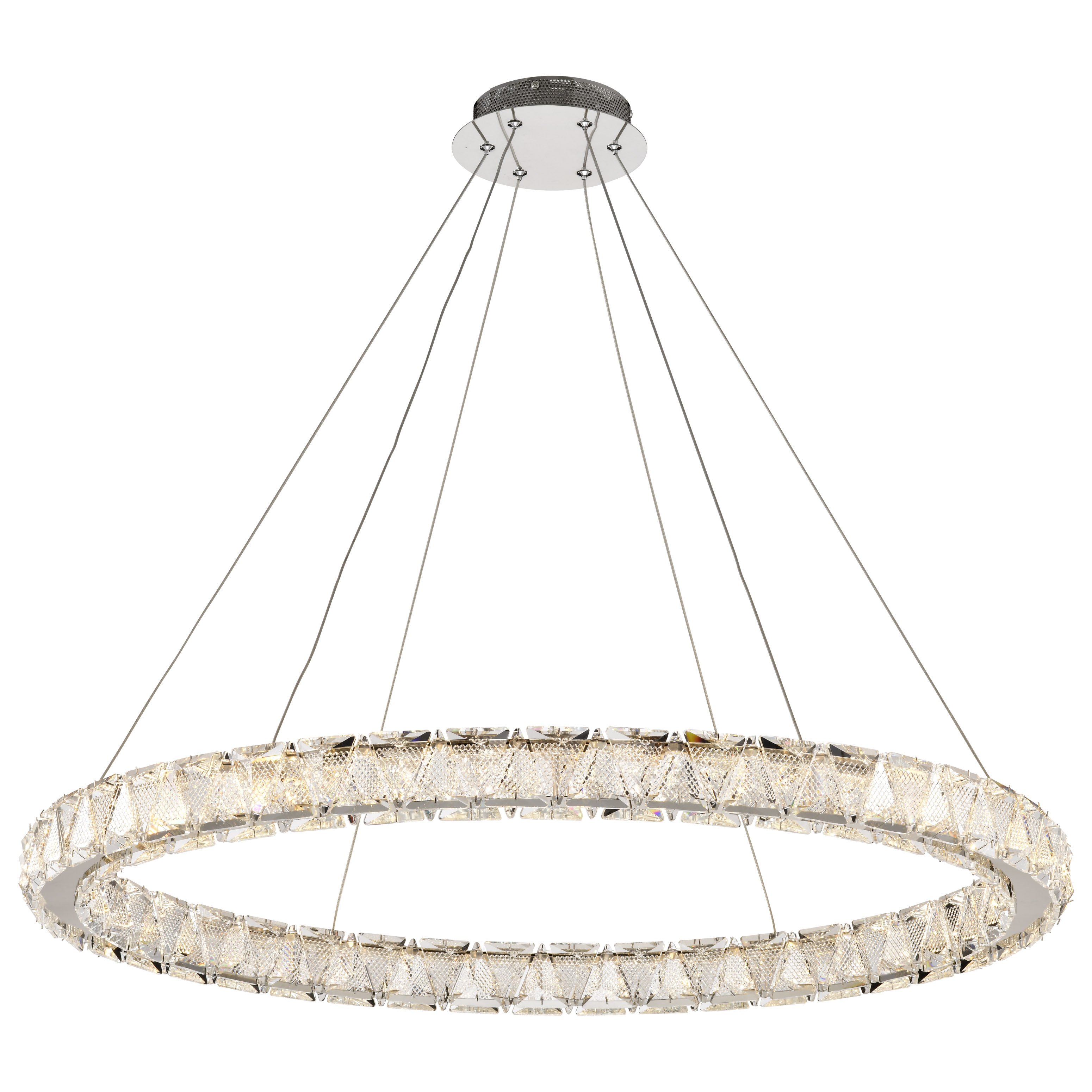 ASHER 36" ROUND CRYSTAL PENDAN - 62-2442