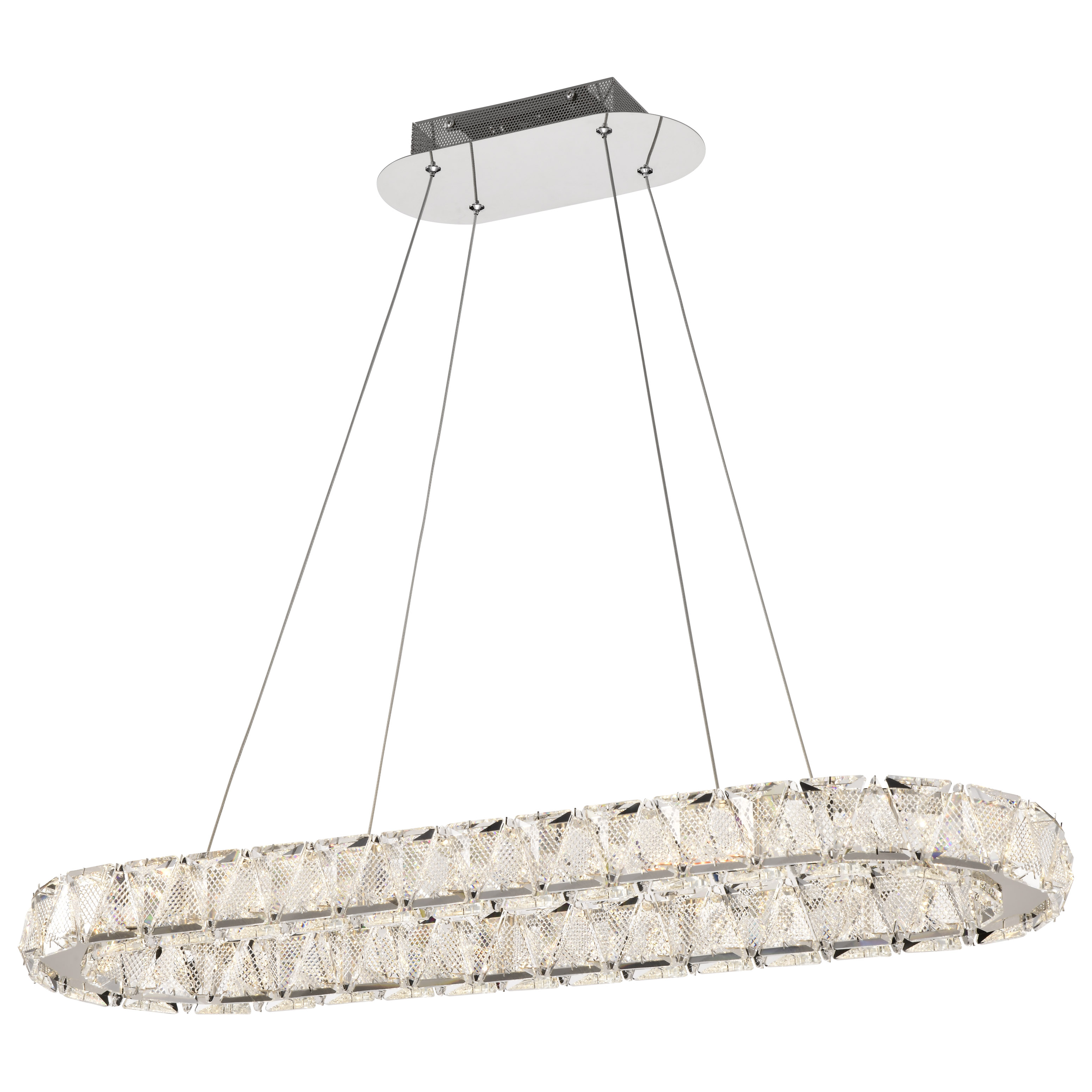 ASHER 36" OVAL CRYSTAL PENDANT - 62-2443