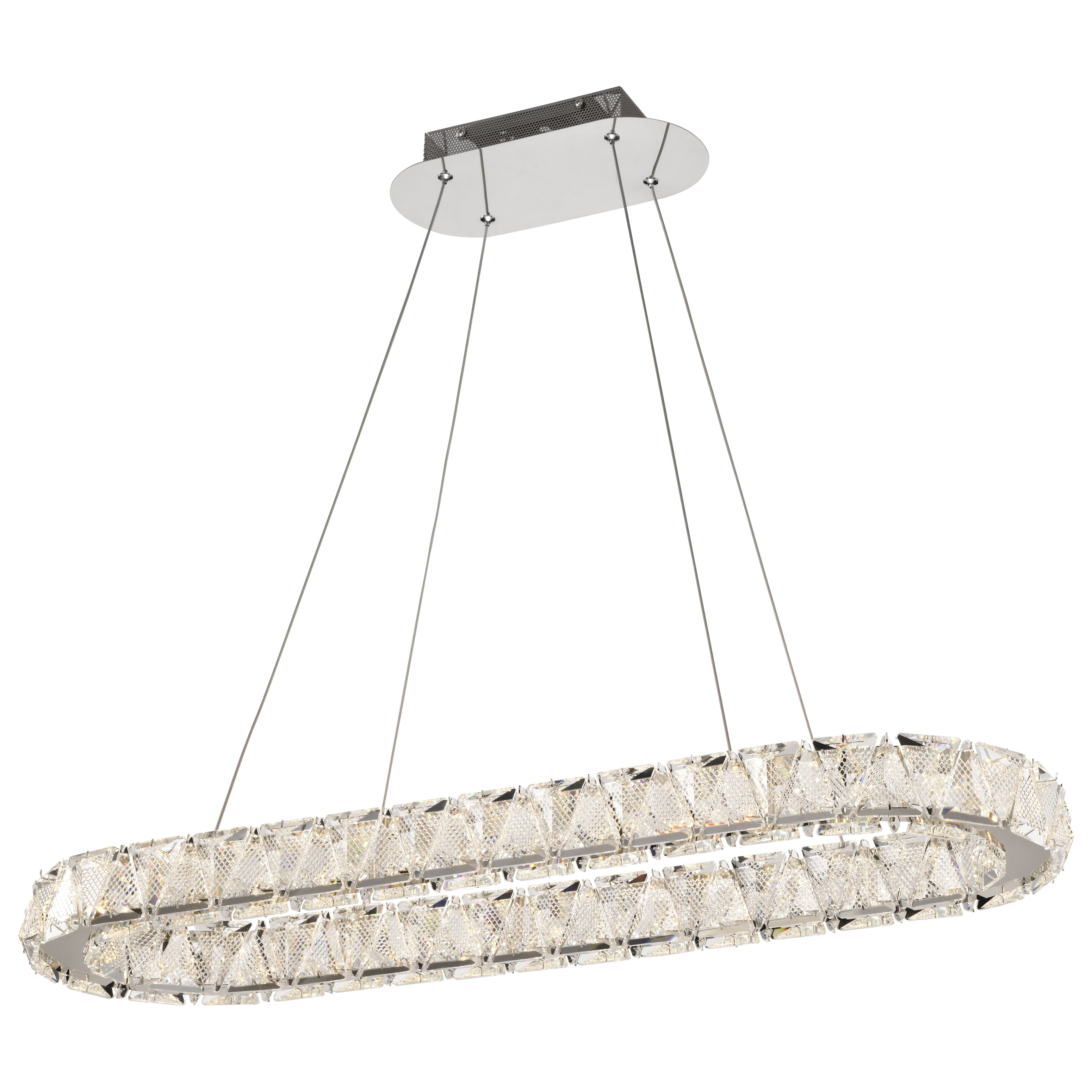 ASHER 36" OVAL CRYSTAL PENDANT - 62-2443