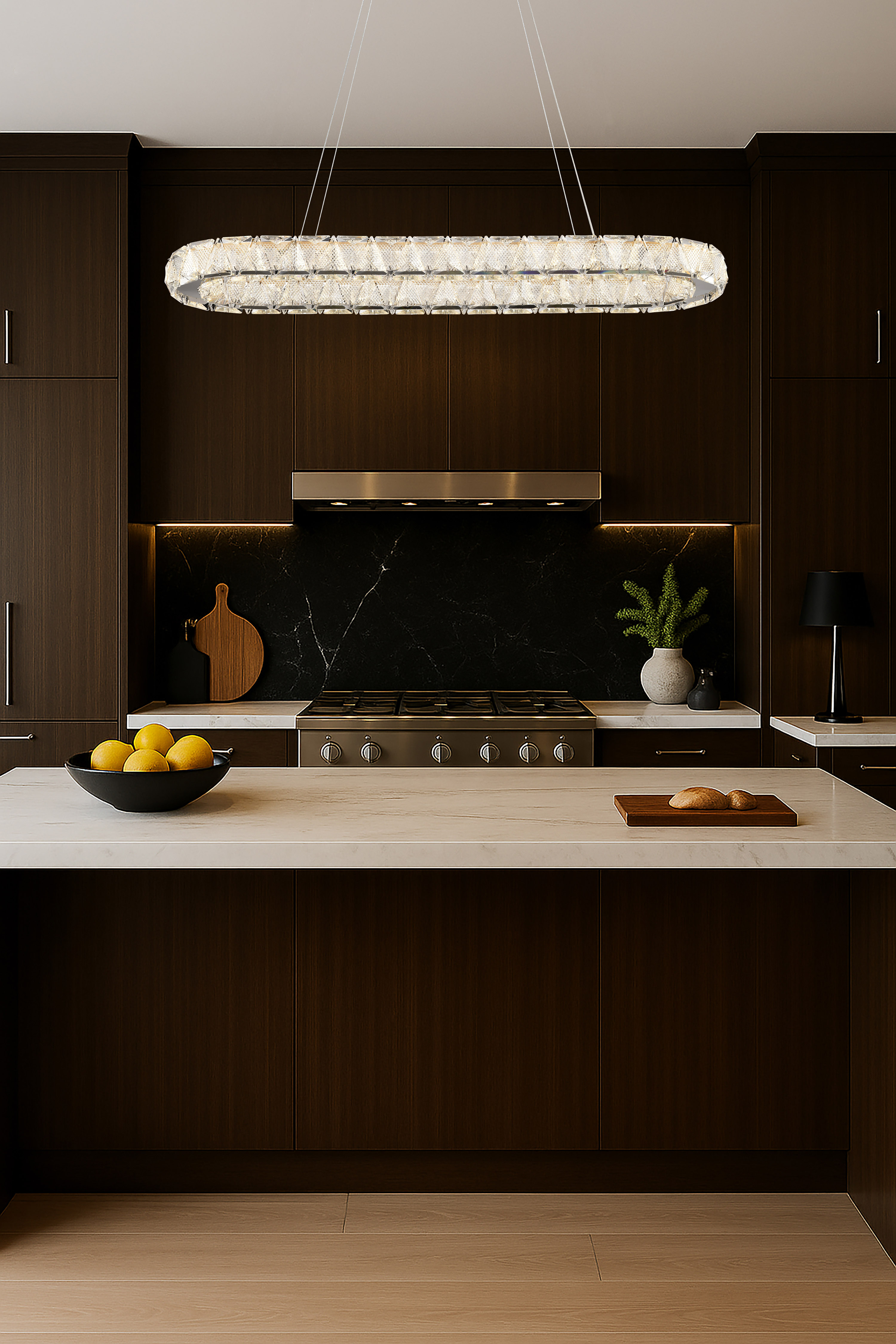 ASHER 36" OVAL CRYSTAL PENDANT - 62-2443