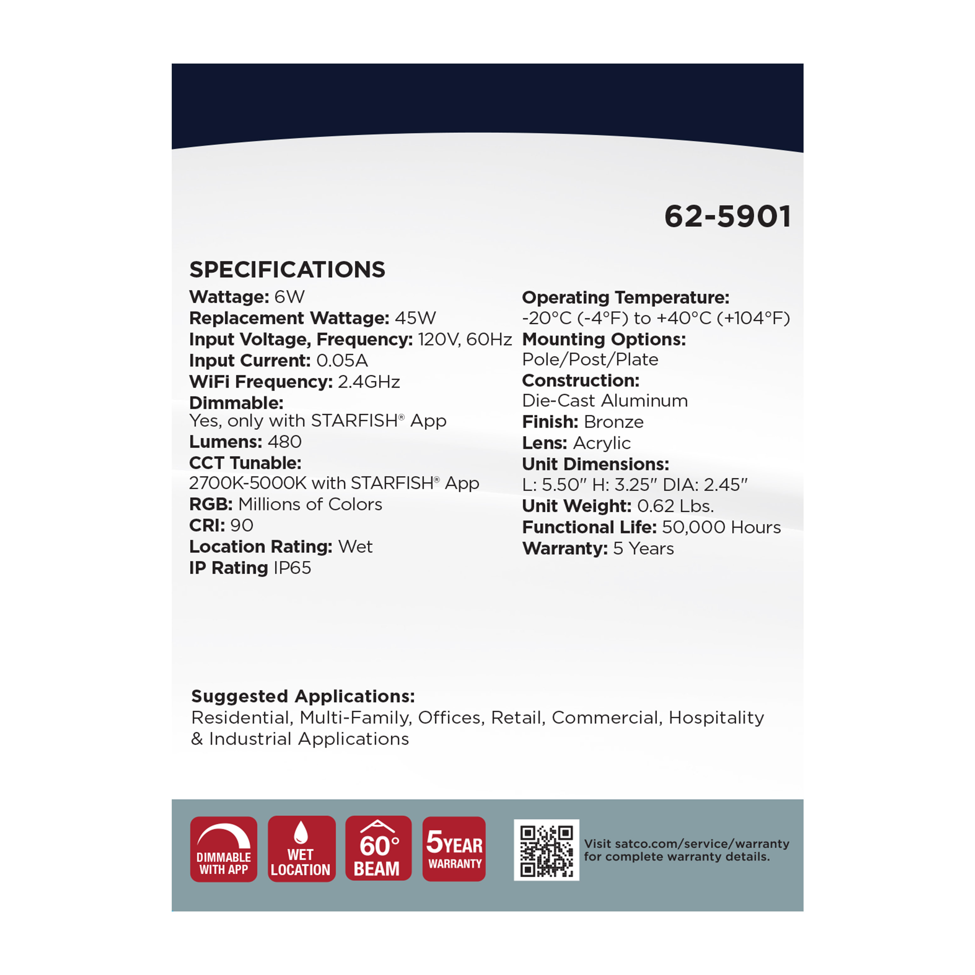 LED 6W LANDSCAPE FLOOD - 62-5901