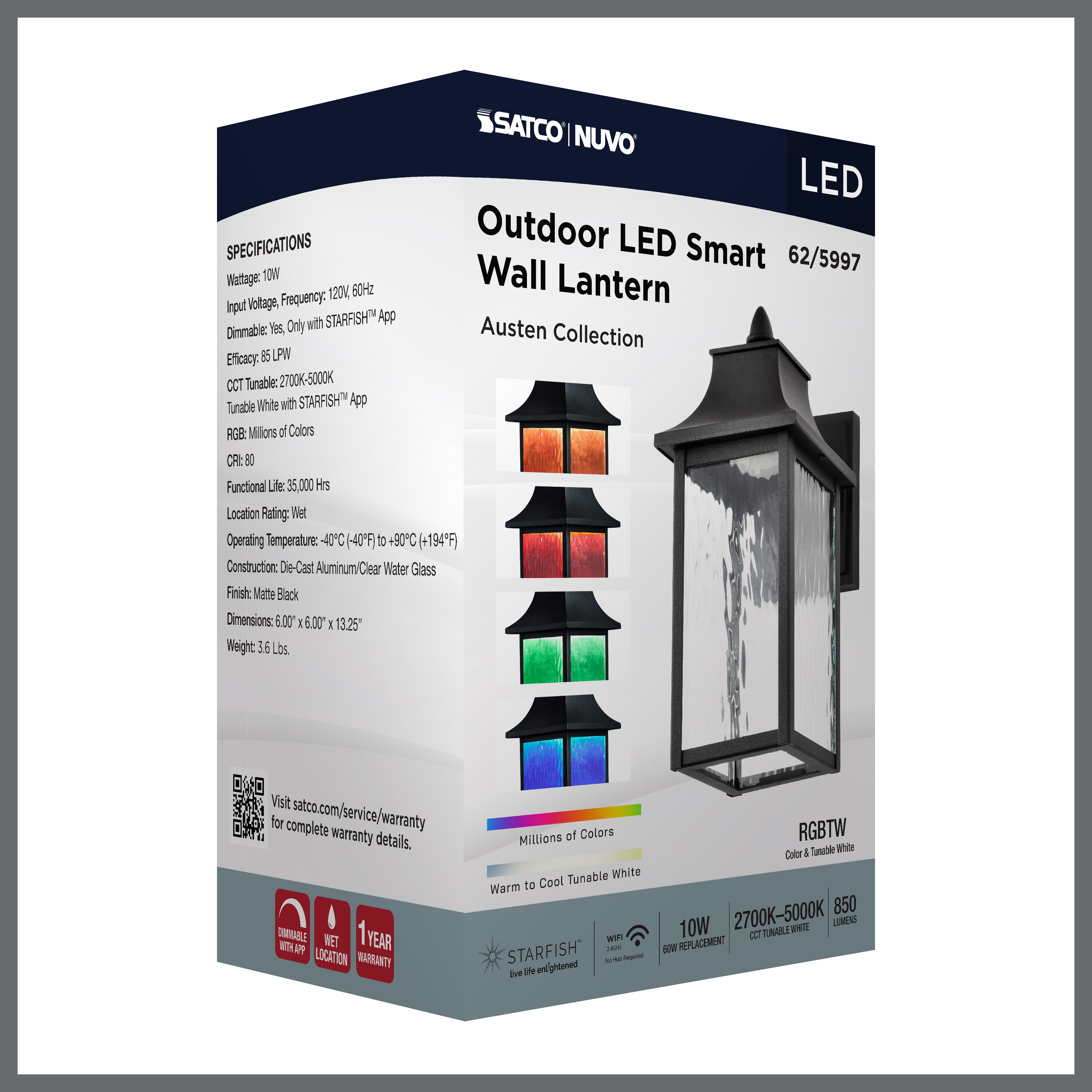 AUSTEN 1LT OUTDOOR SM WALL - 62-5997