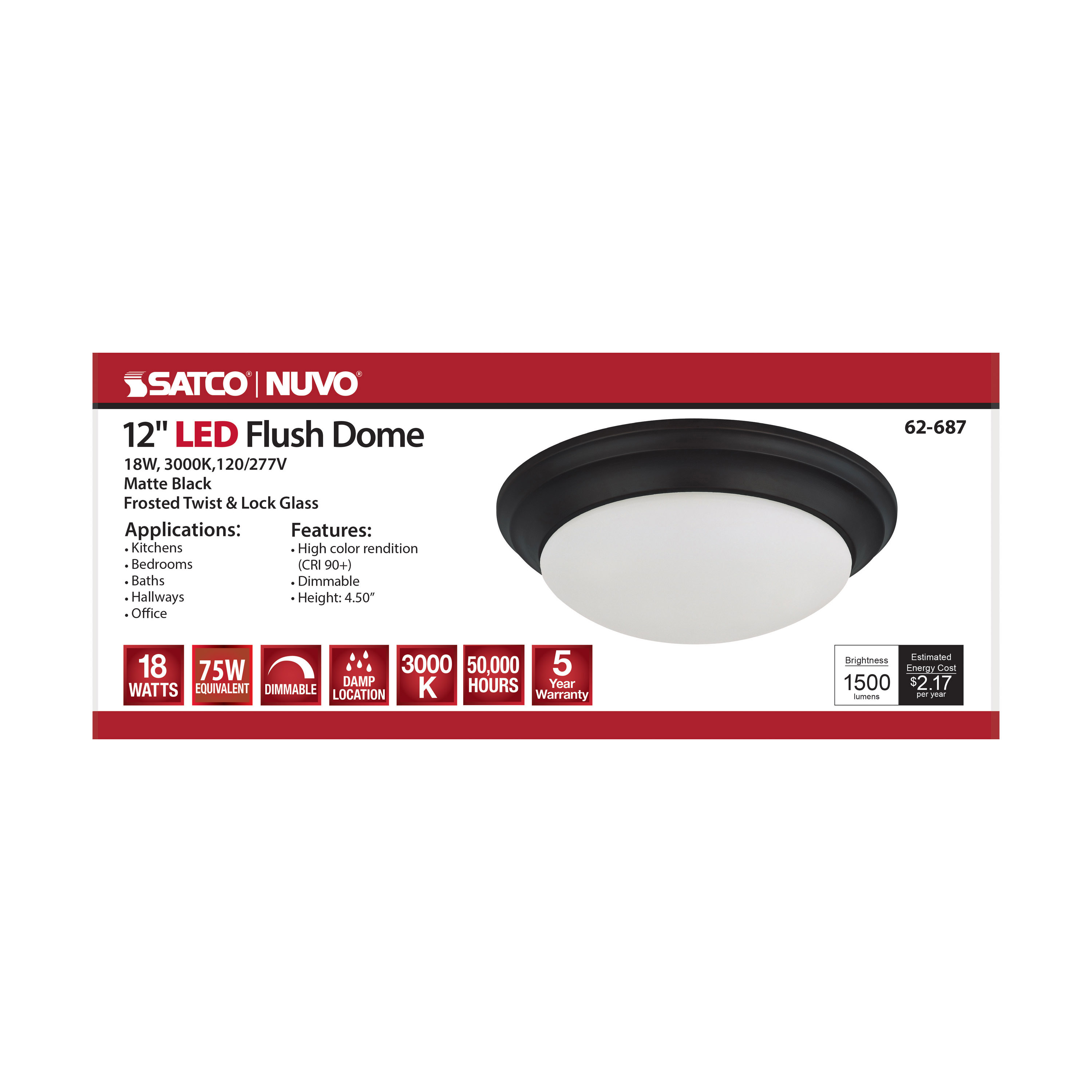 LED 12" 18W TWIST & LOCK FIXTU - 62-687