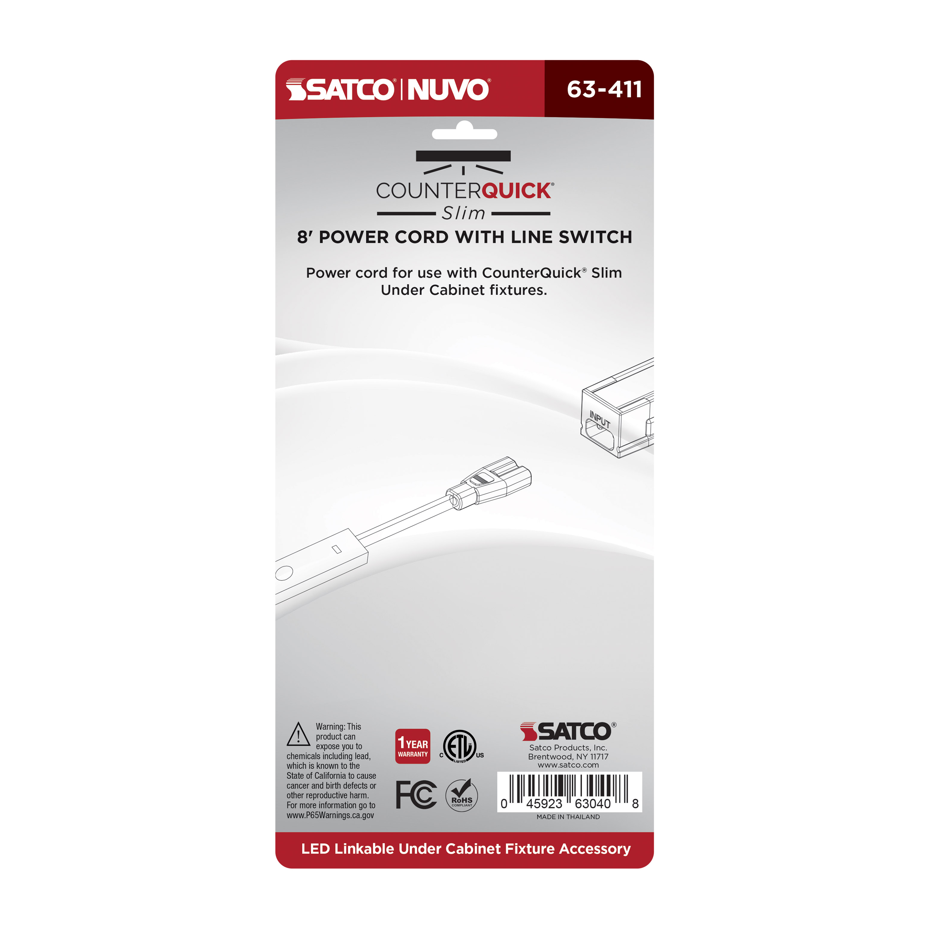 8FT LINE SWITCH & POWER CORD - 63-411