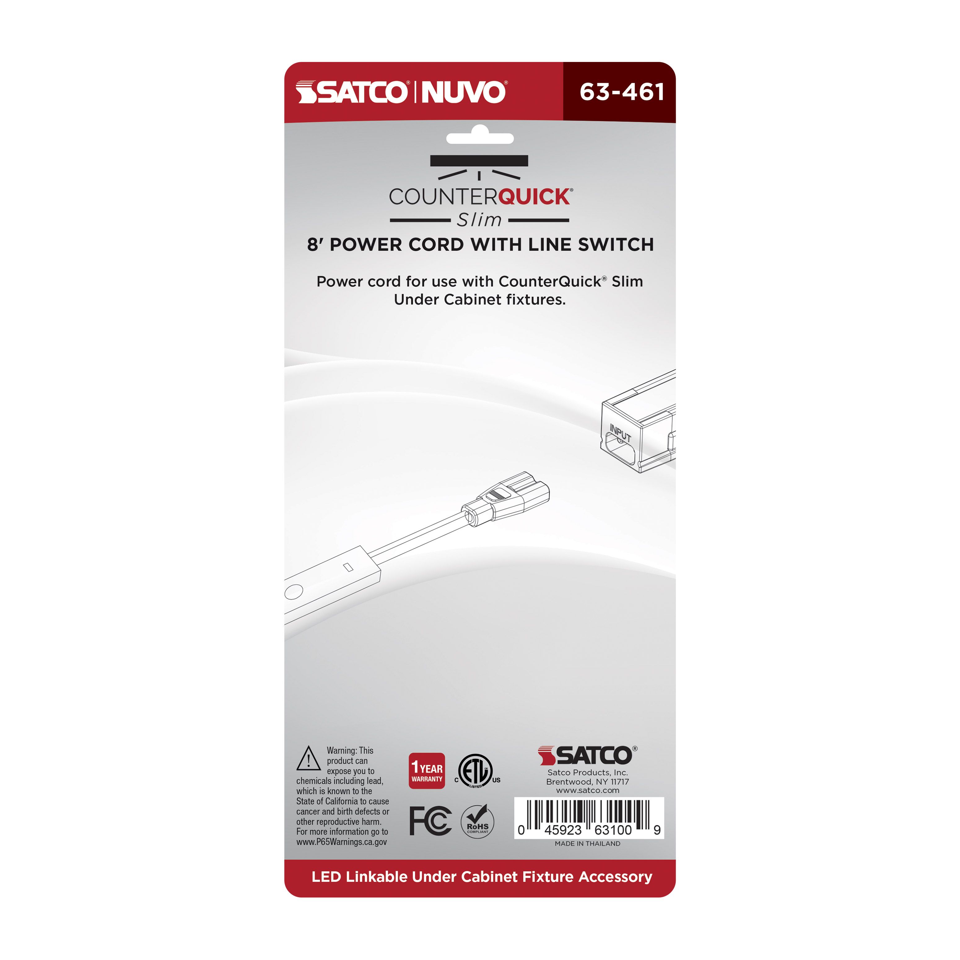 8FT LINE SWITCH & POWER CORD - 63-461