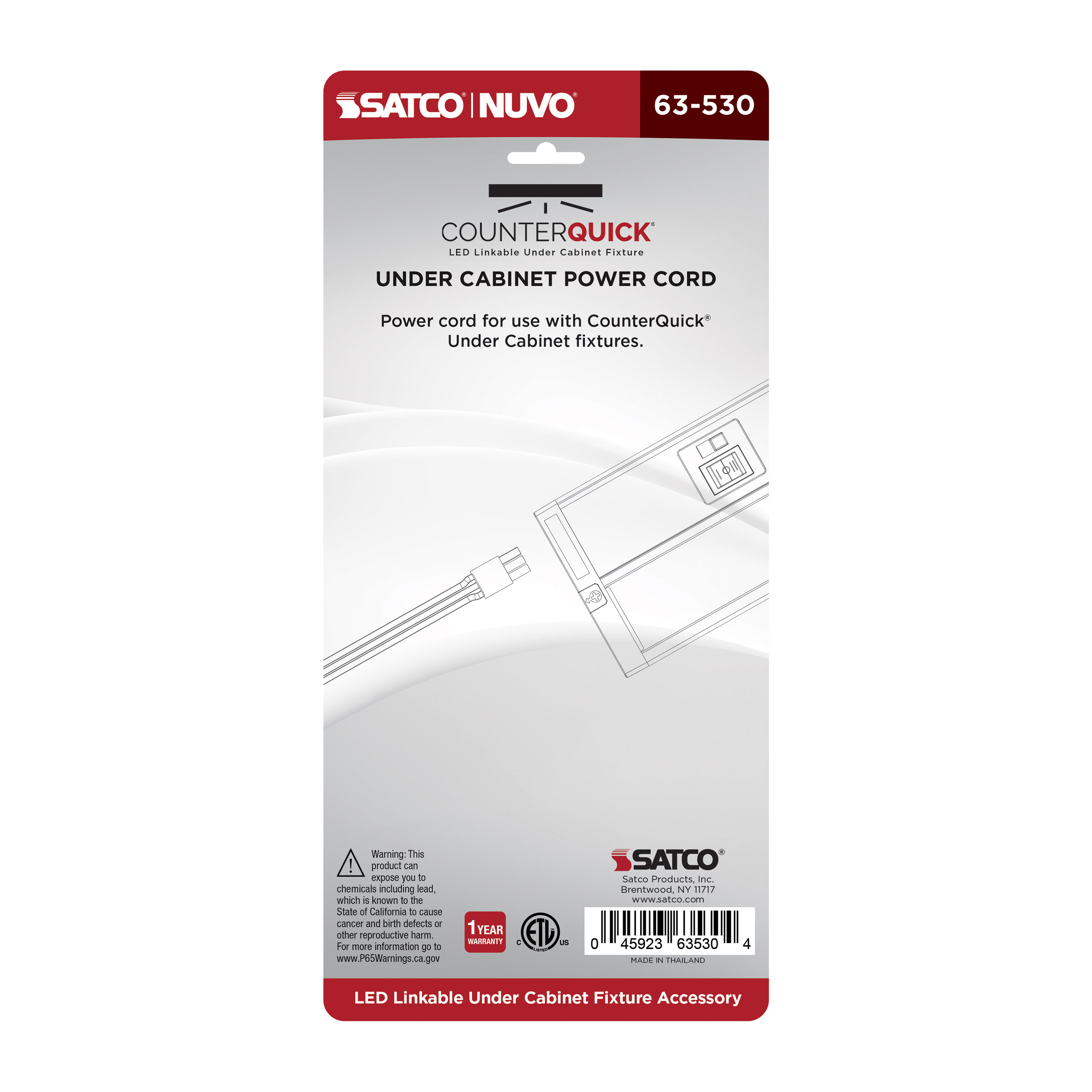 UNDER CAB POWER CORD BLK - 63-530