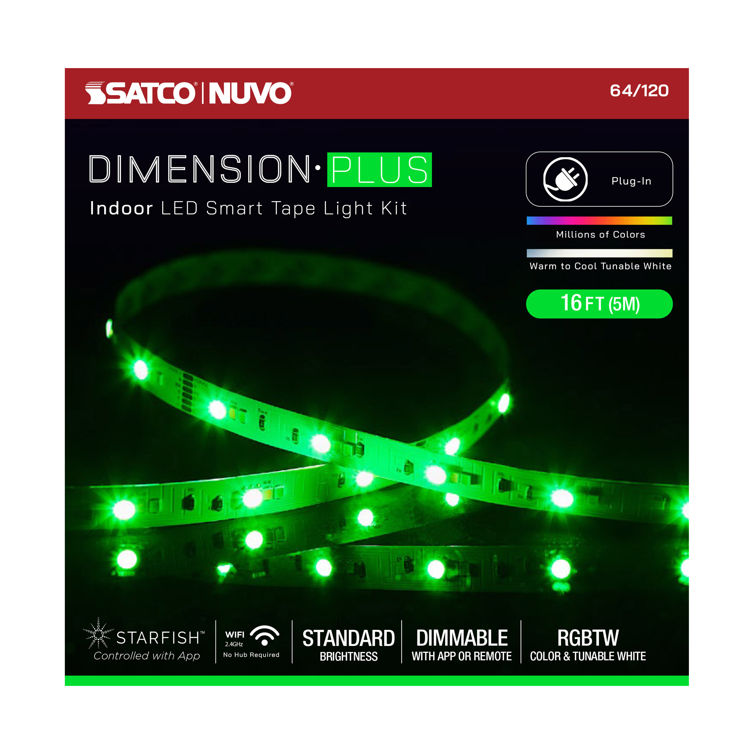 TAPE/RGBTW/IP20/PLUG/SF/16' - 64-120