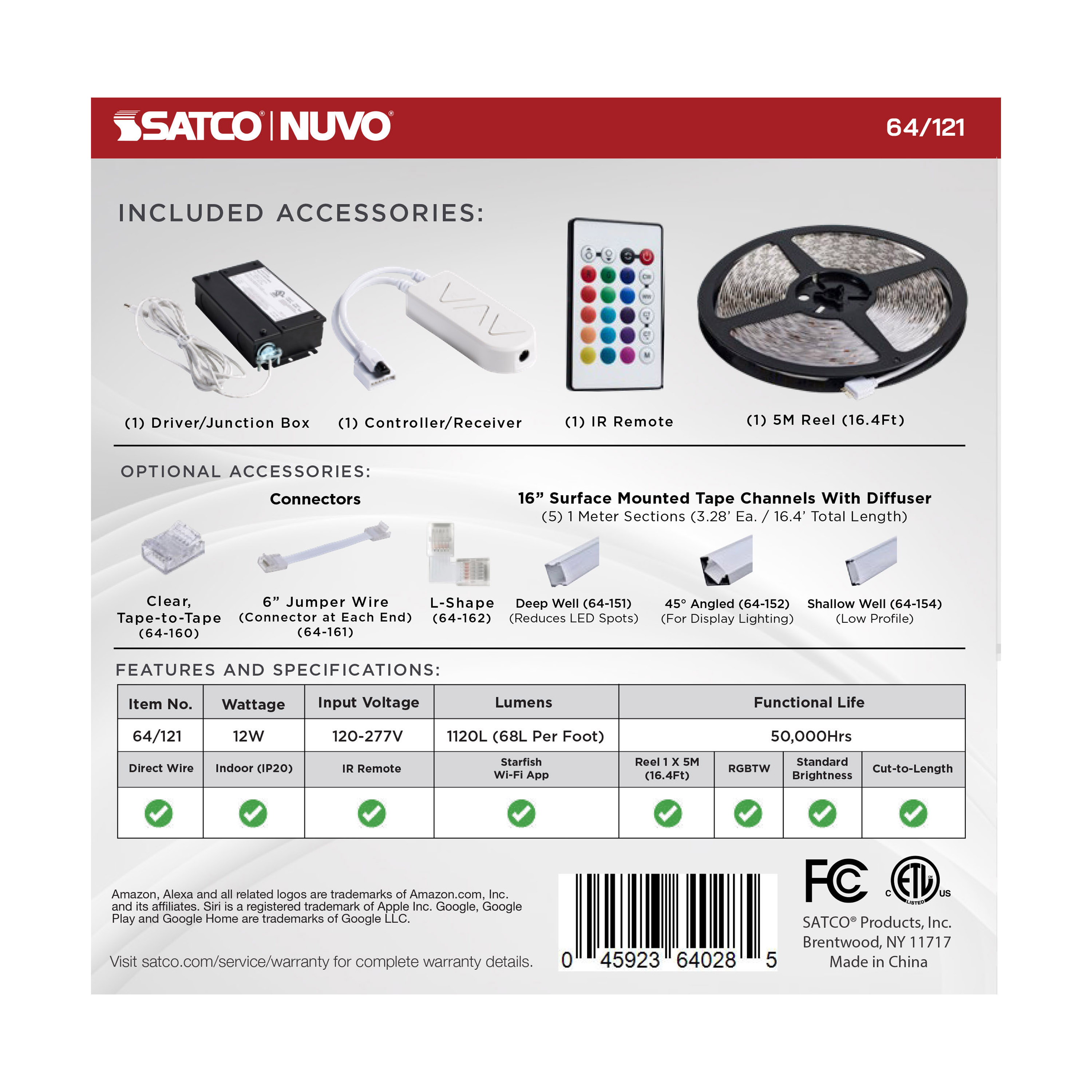 TAPE/RGBTW/IP20/JBOX/SF/16' - 64-121