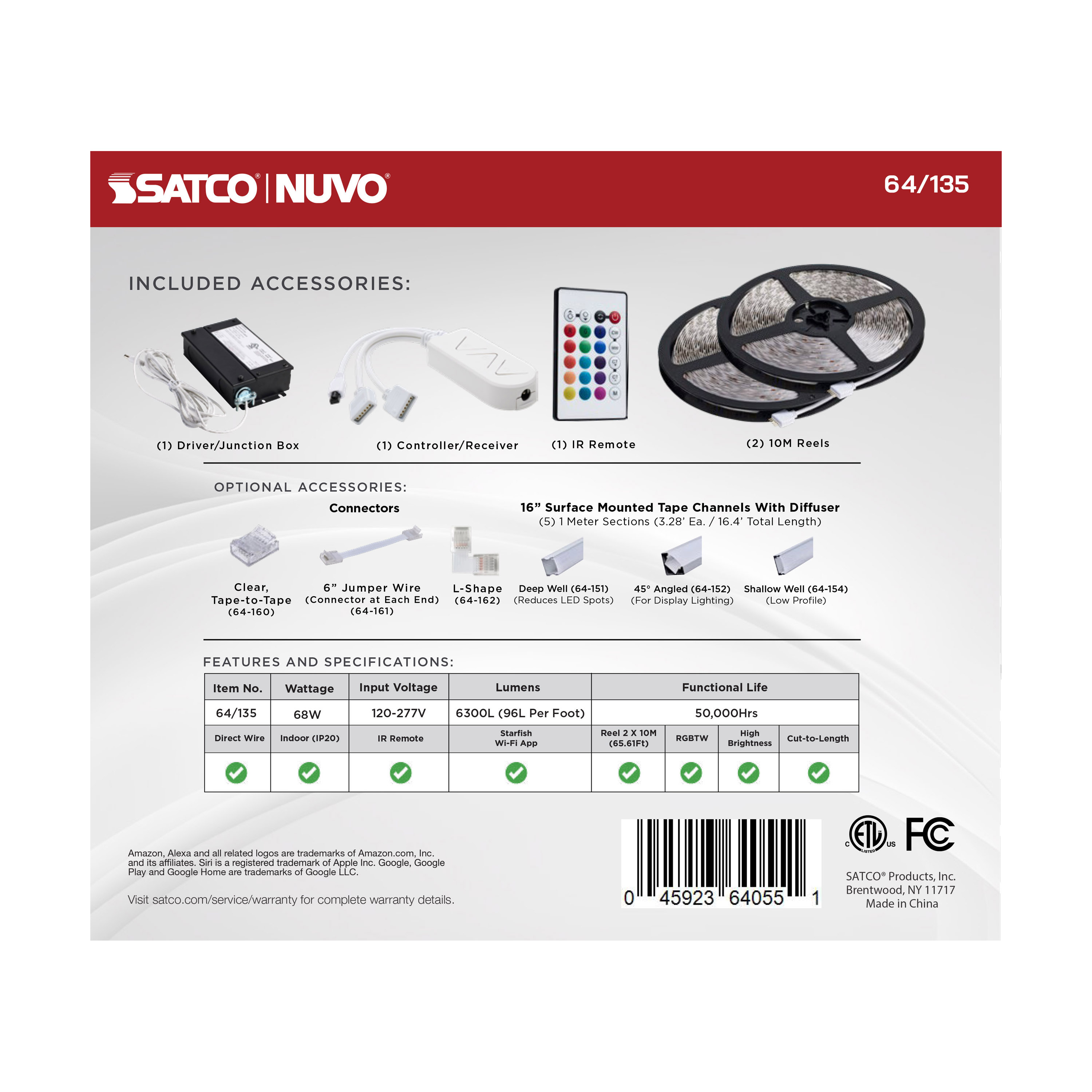 TAPE/RGBTW-HO/IP20/JBOX/SF/64' - 64-135